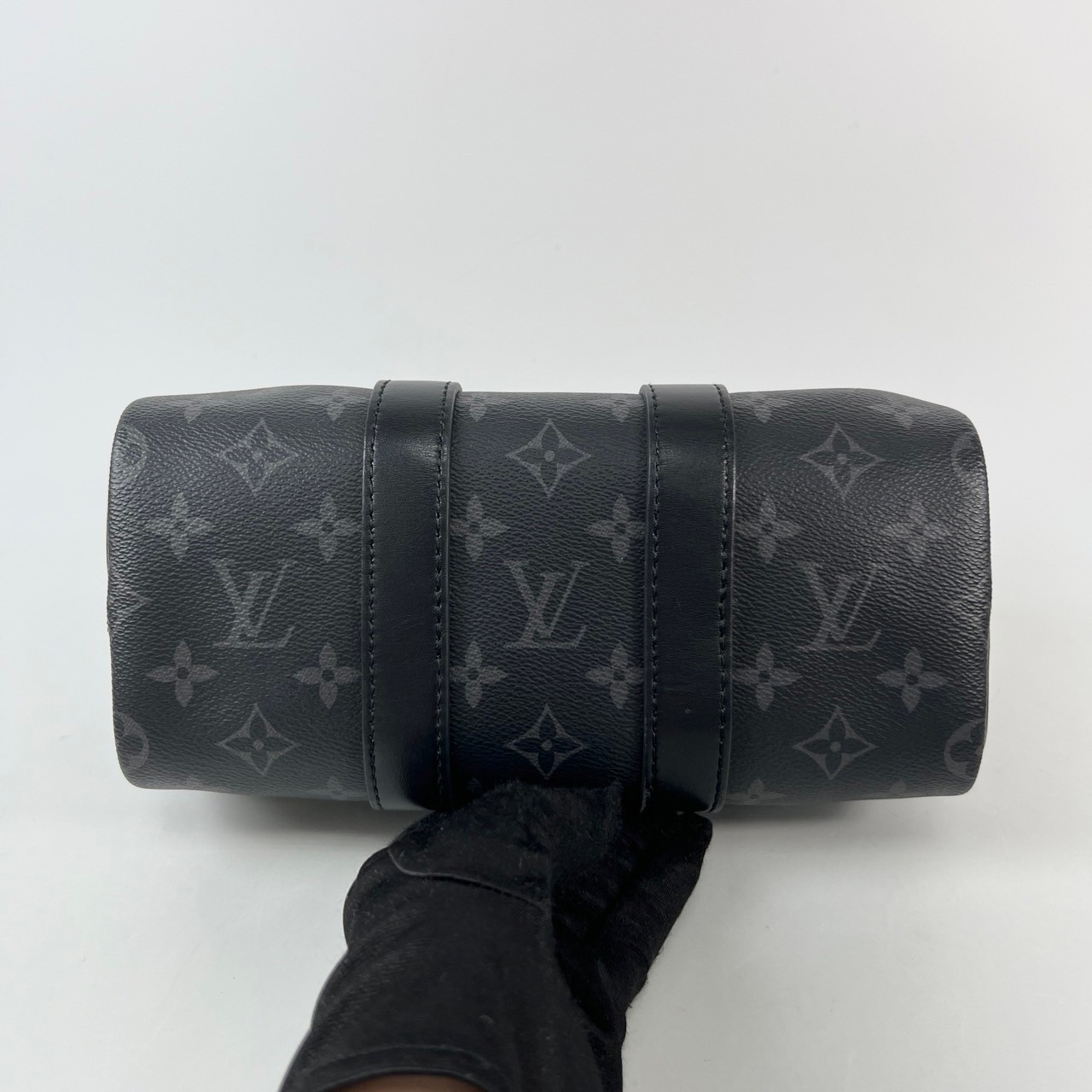 路易威登 LOUIS VUITTON Keepall Bandoulière 25 手提 肩背 波士頓包 Reverse帆布 黑色 M46271 晶片款  原廠盒子/防塵袋