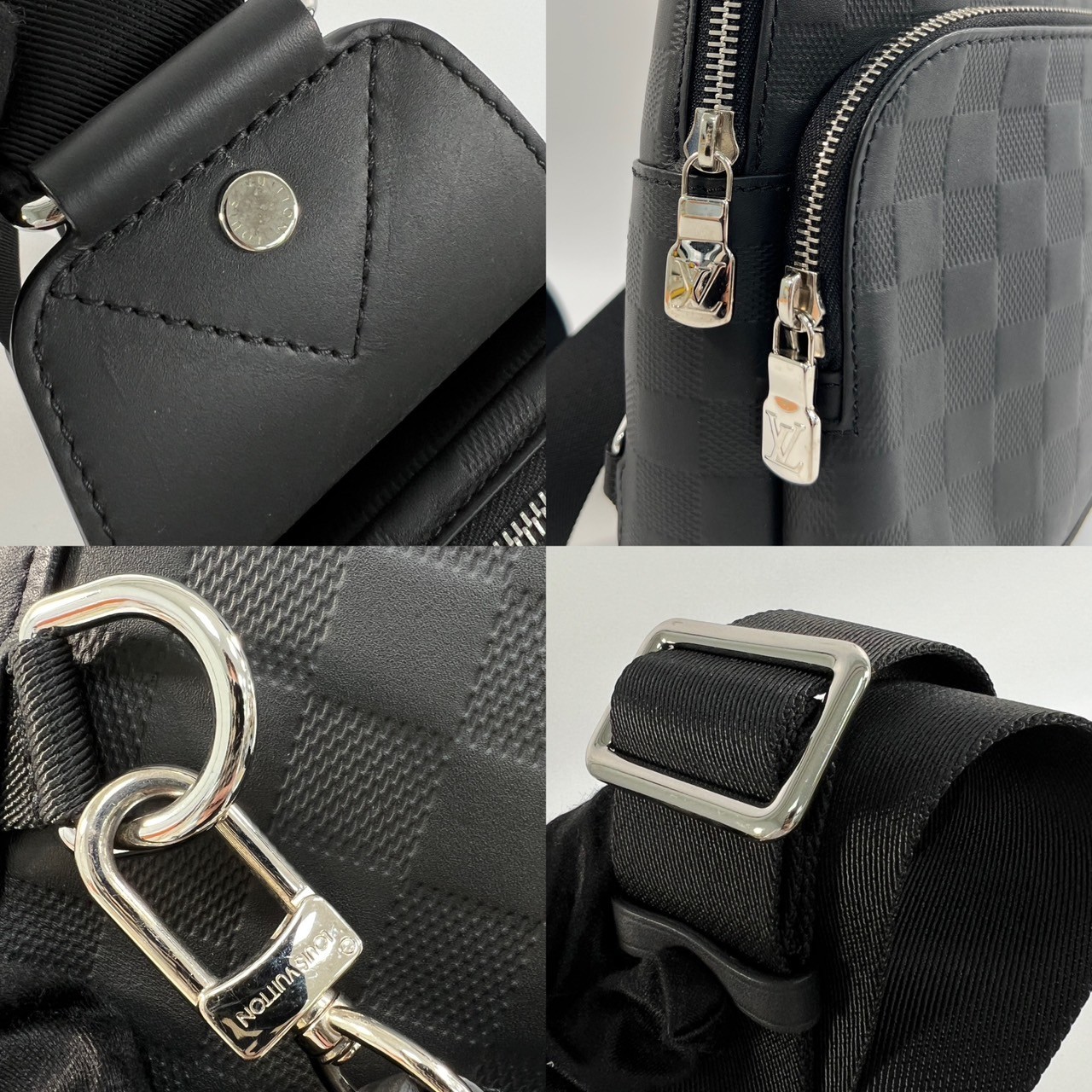 路易威登 LOUIS VUITTON Avenue 斜背包 N41720 晶片款 黑棋盤格皮革壓紋胸包