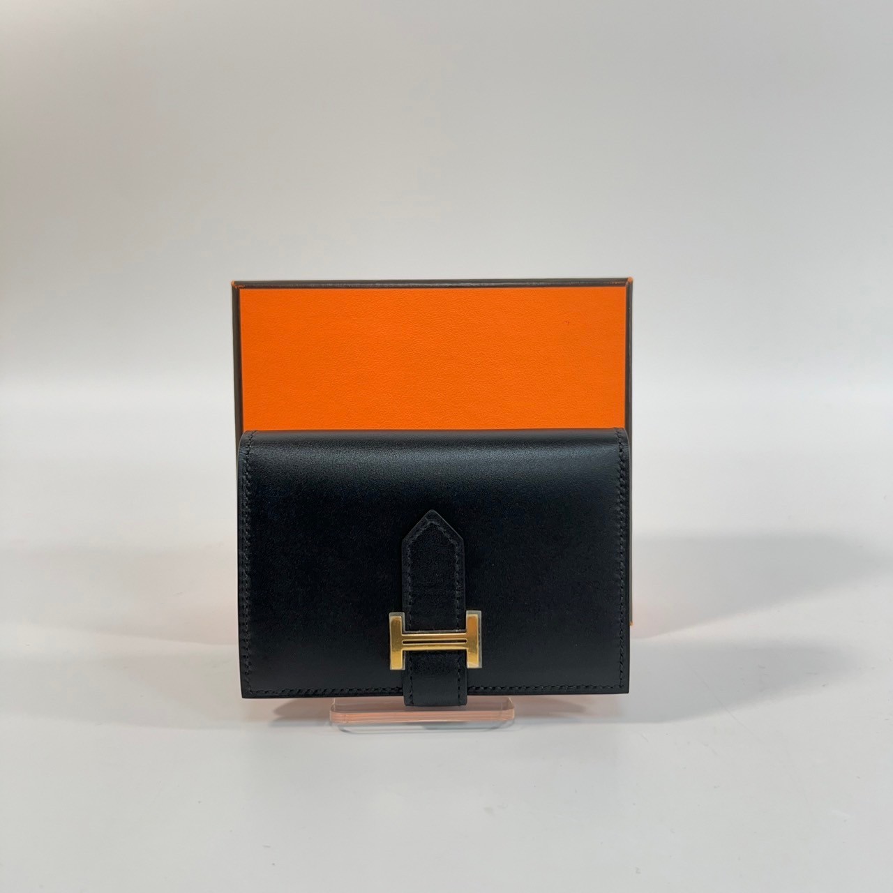 愛馬仕 Hermès Bearn 卡夾 BEARNCARD U刻 黑Bearn卡包 原廠盒子