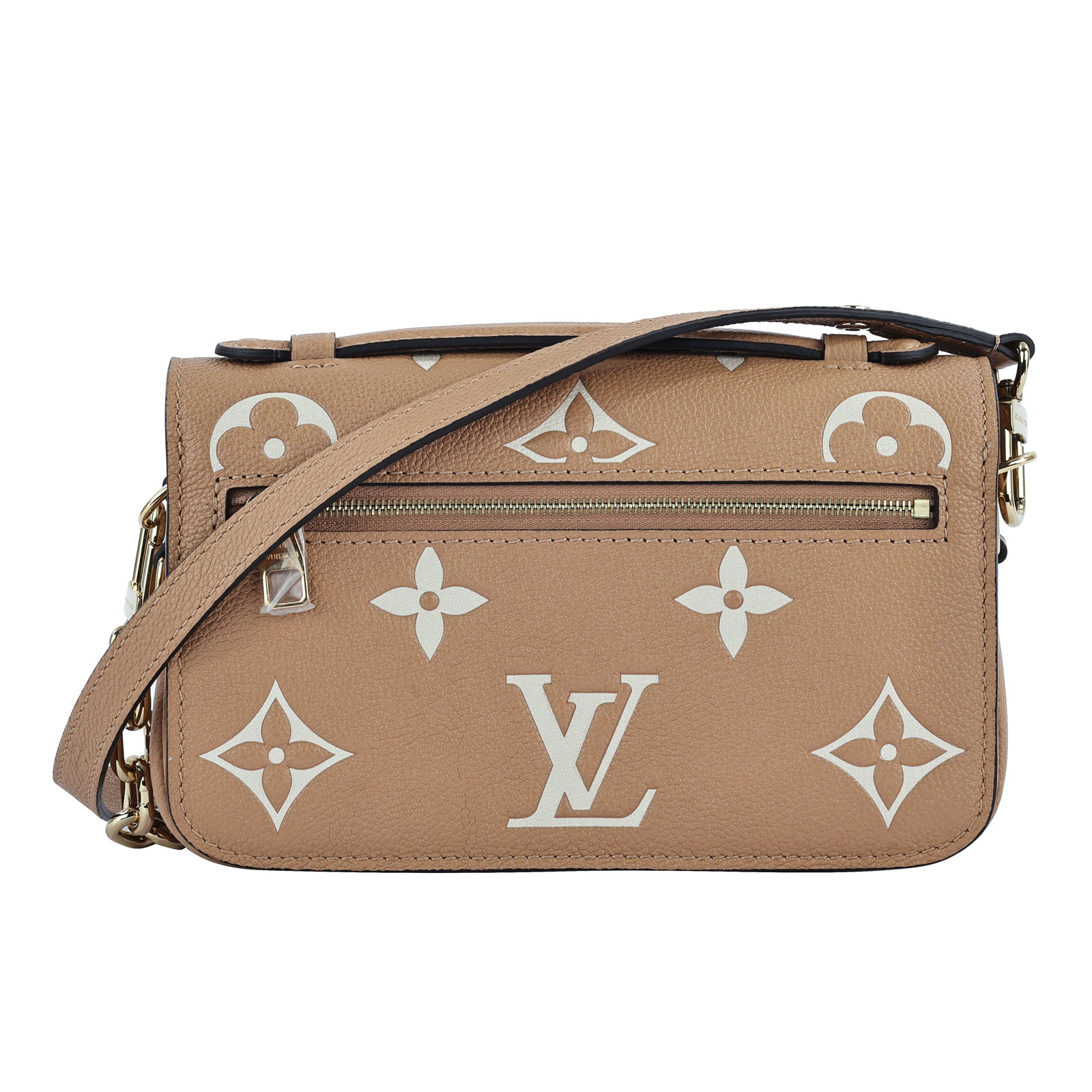 路易威登 LOUIS VUITTON Pochette Métis East West 肩背包 奶油色 M12735 晶片款  原廠盒子/防塵袋/購買證明/背帶