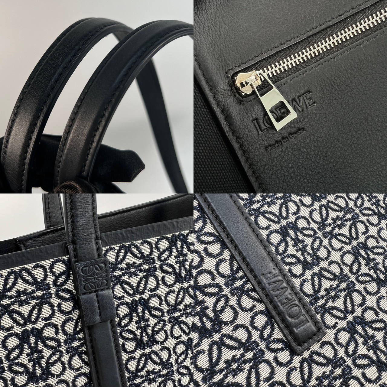 羅意威 LOEWE T Tote bag 托特包 B533Z73X08 深藍緹花托特包 防塵袋