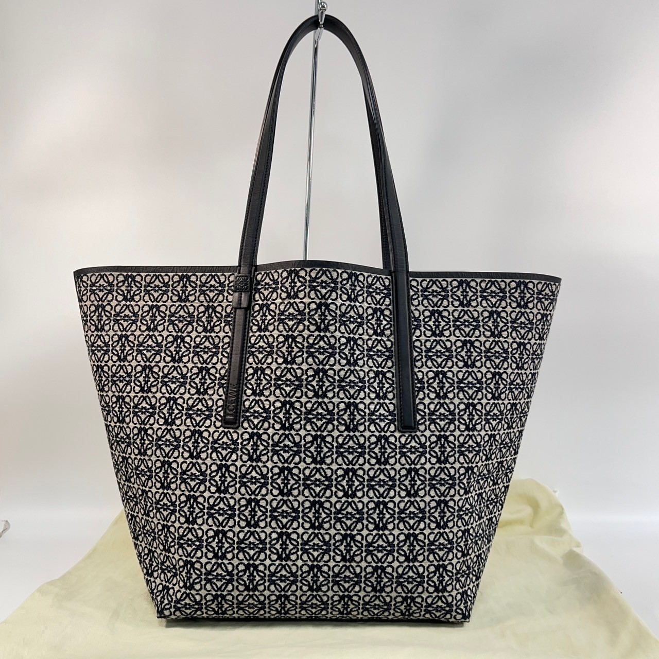 羅意威 LOEWE T Tote bag 托特包 B533Z73X08 深藍緹花托特包 防塵袋