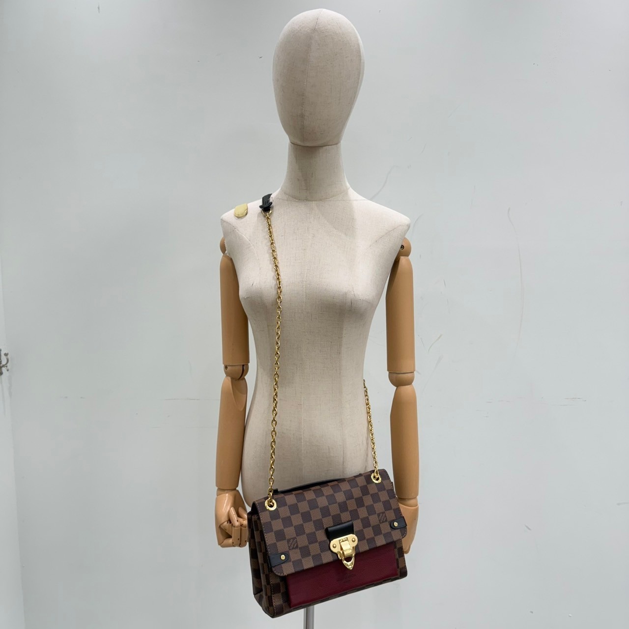 路易威登 LOUIS VUITTON Vavin 棋盤格 小號 鏈條 側背包 N40109 晶片款 棋盤格酒紅色VAVIN PM 防塵袋