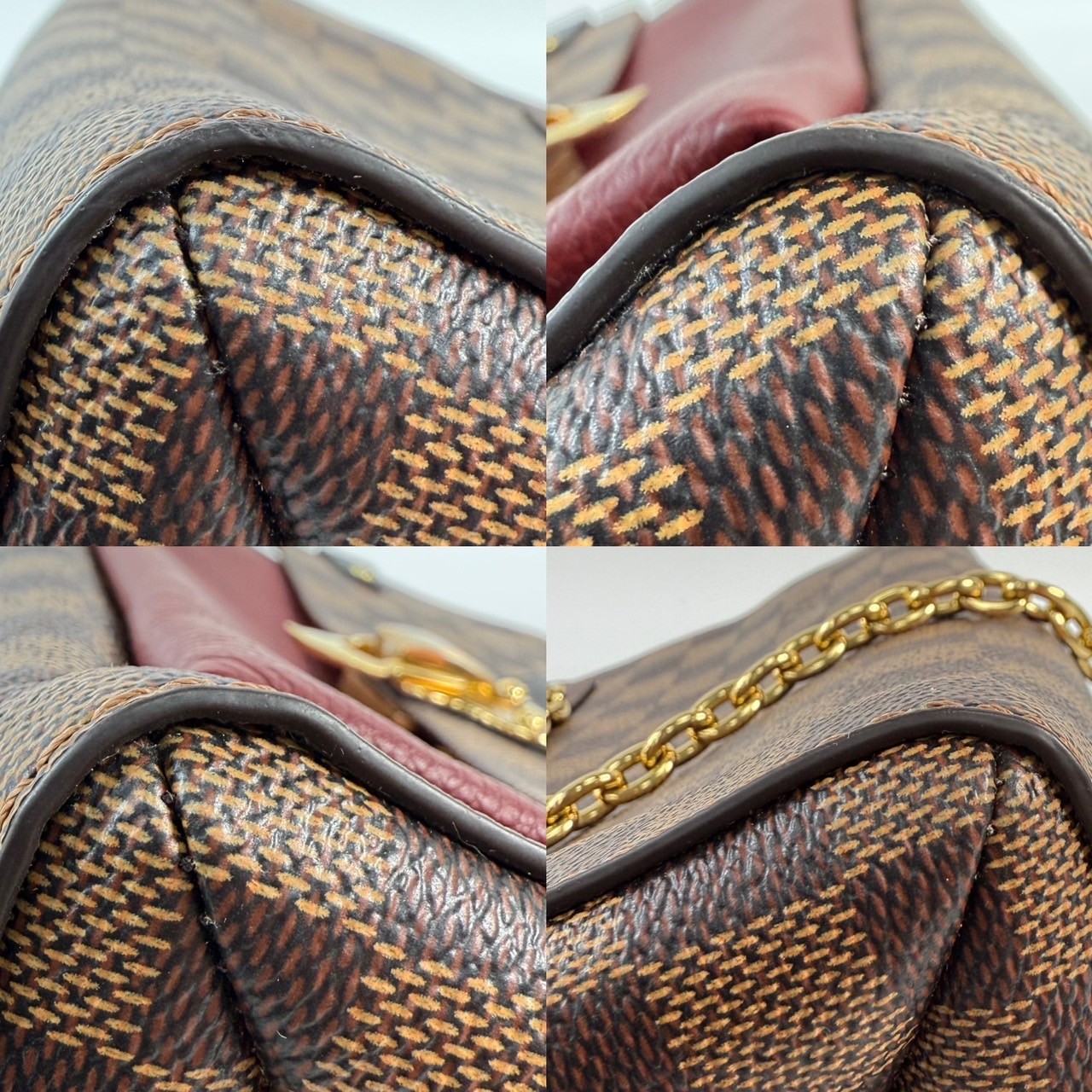 路易威登 LOUIS VUITTON Vavin 棋盤格 小號 鏈條 側背包 N40109 晶片款 棋盤格酒紅色VAVIN PM 防塵袋