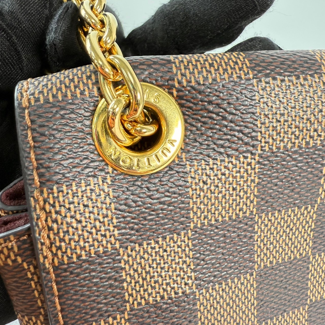 路易威登 LOUIS VUITTON Vavin 棋盤格 小號 鏈條 側背包 N40109 晶片款 棋盤格酒紅色VAVIN PM 防塵袋