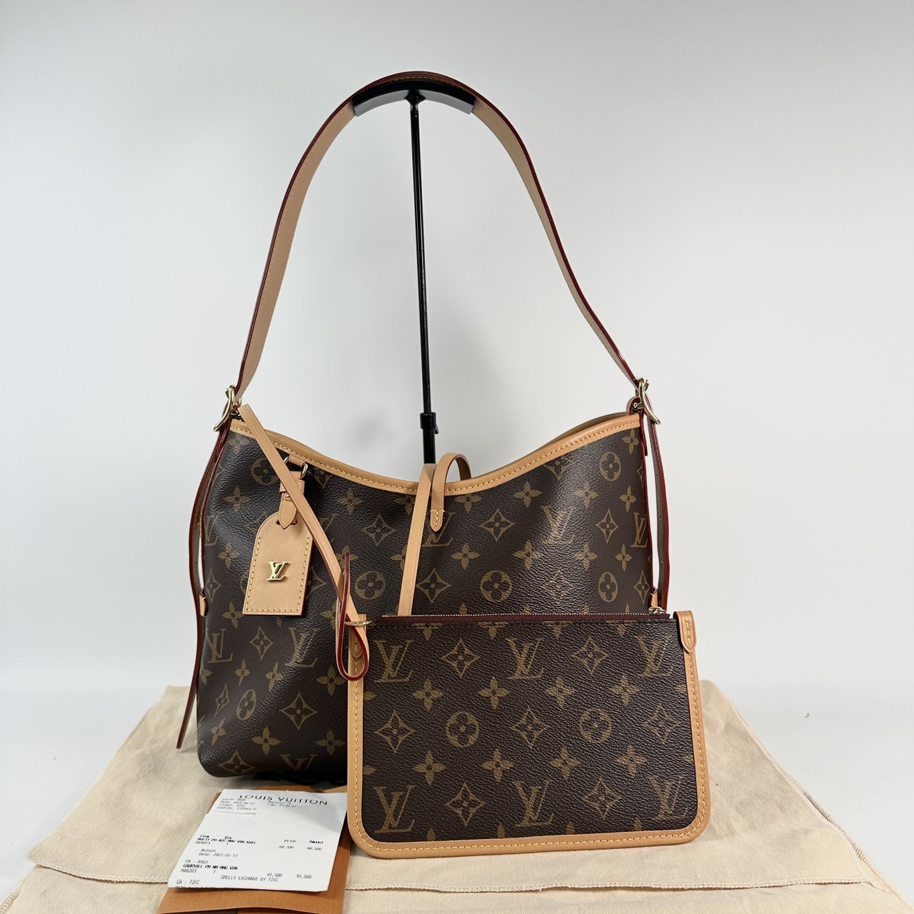 路易威登 LOUIS VUITTON CarryAll PM 原花 肩背包 M46203 晶片款 　原花CARRYALL PM 防塵袋/購買證明