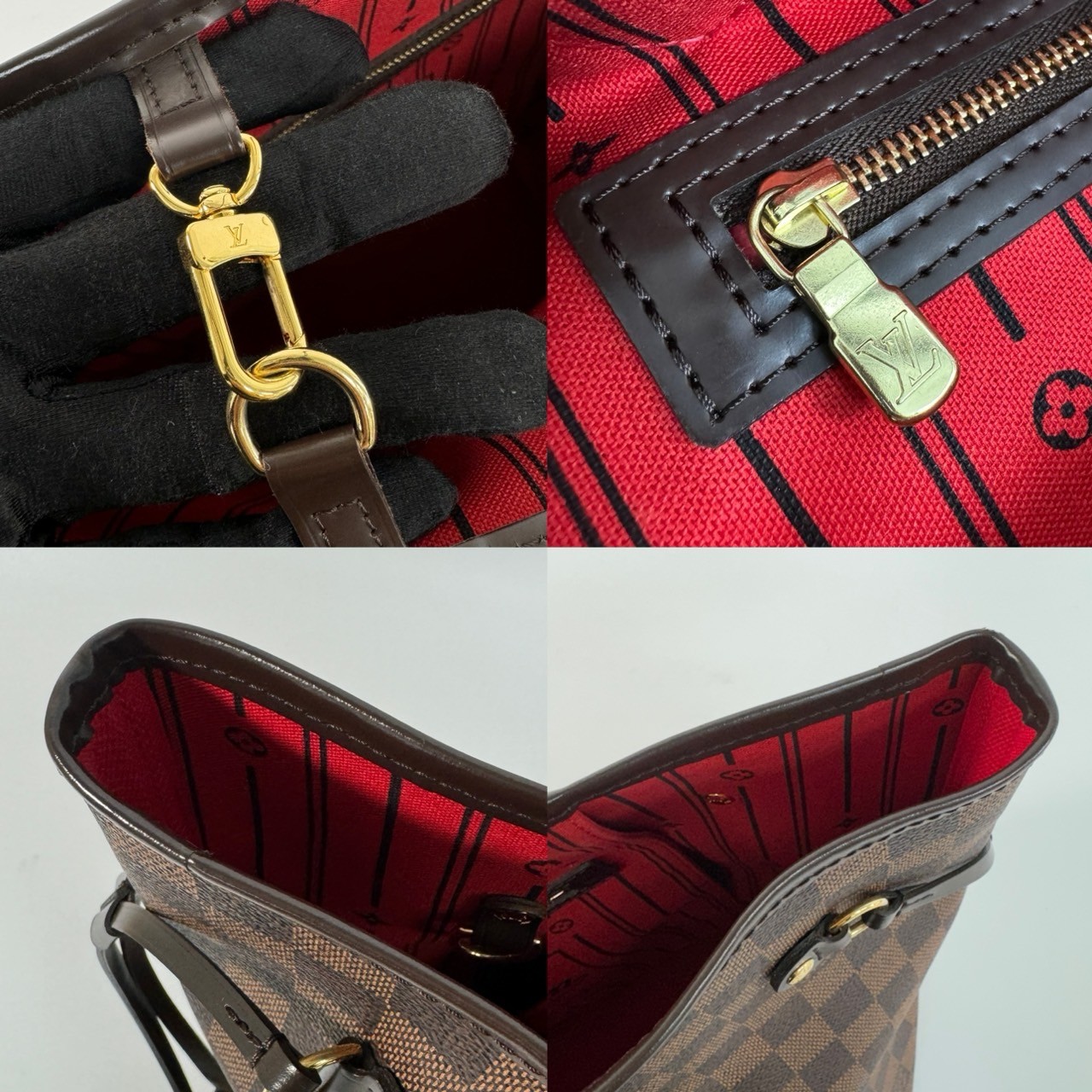 路易威登 LOUIS VUITTON 棕棋盤 MM 托特包 N51105 咖棋盤格NEVERFULL MM 防塵袋