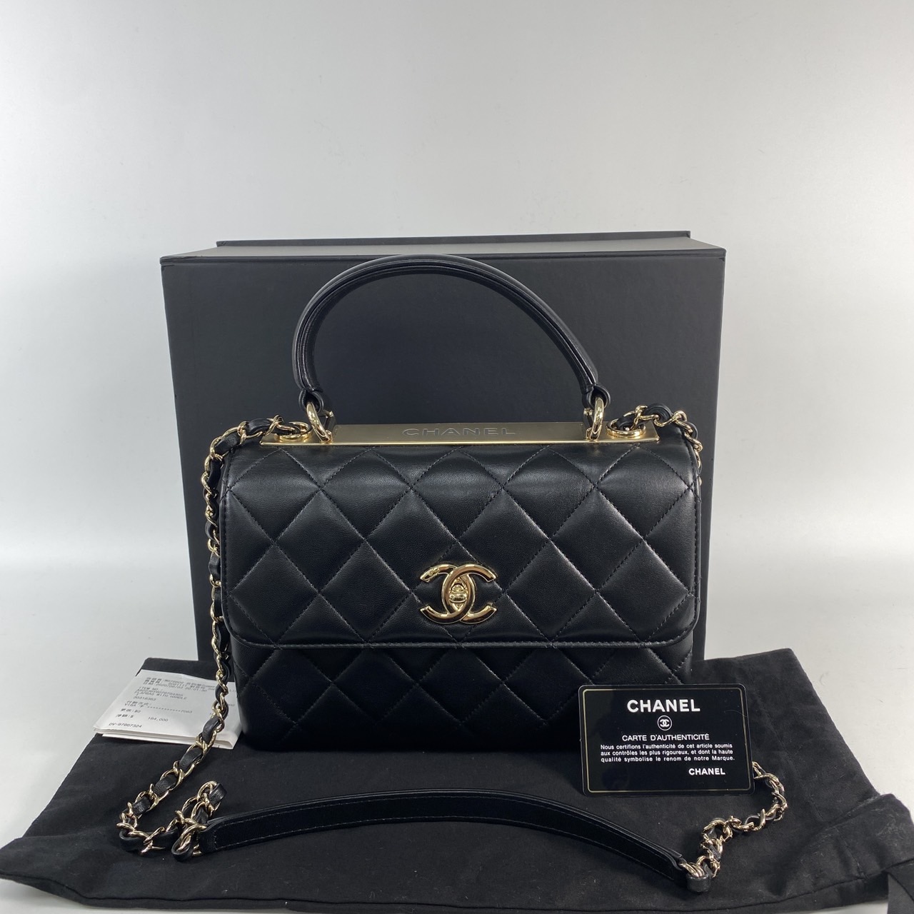 香奈兒 CHANEL Trendy 25 口蓋包 A92236 30開 黑金TRENDY25 CC 原廠盒子/防塵袋/保證卡/購買證明