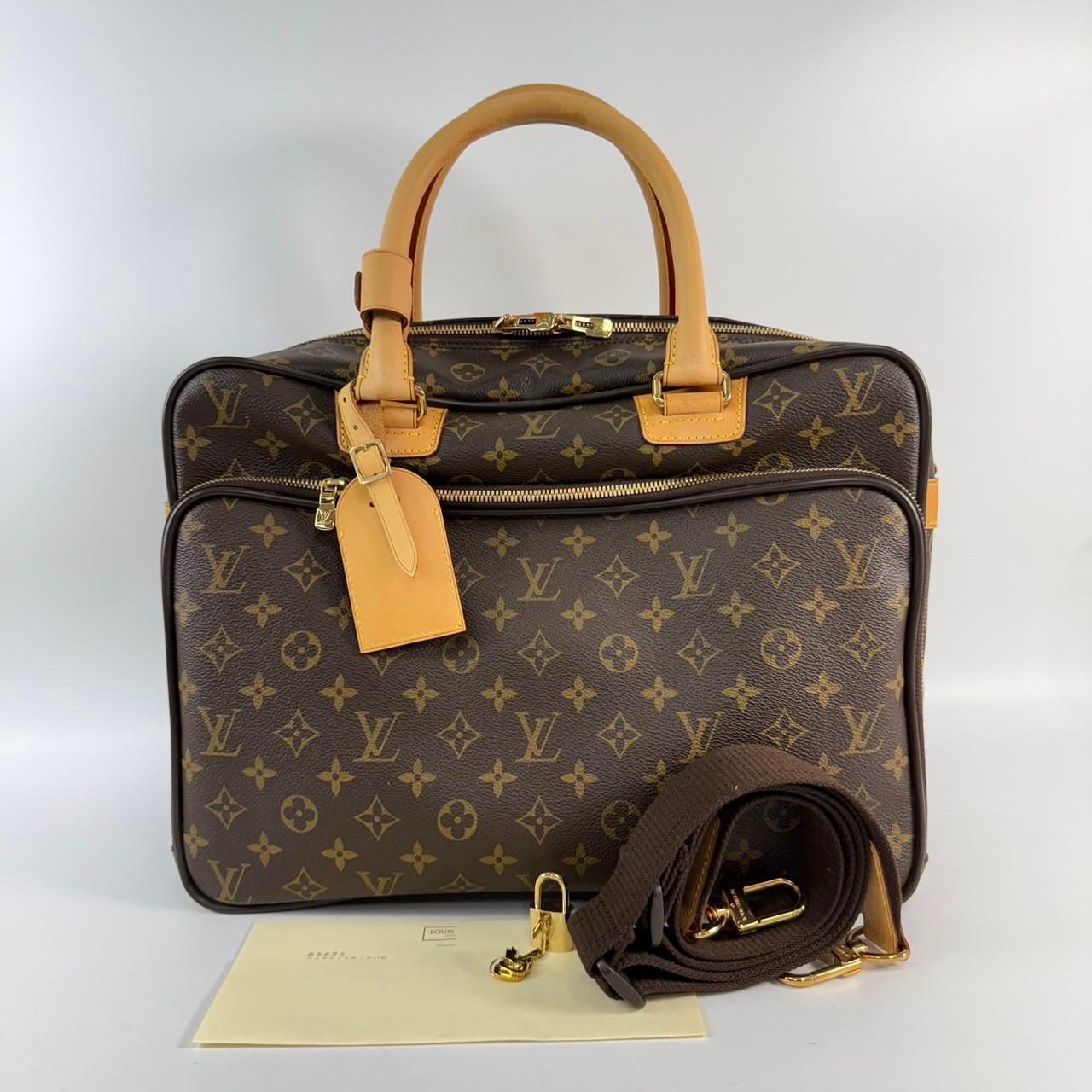 路易威登 LOUIS VUITTON Icare 公事包 經典帆布 M23252 原花Icare旅行袋 背帶/鎖組/購買證明