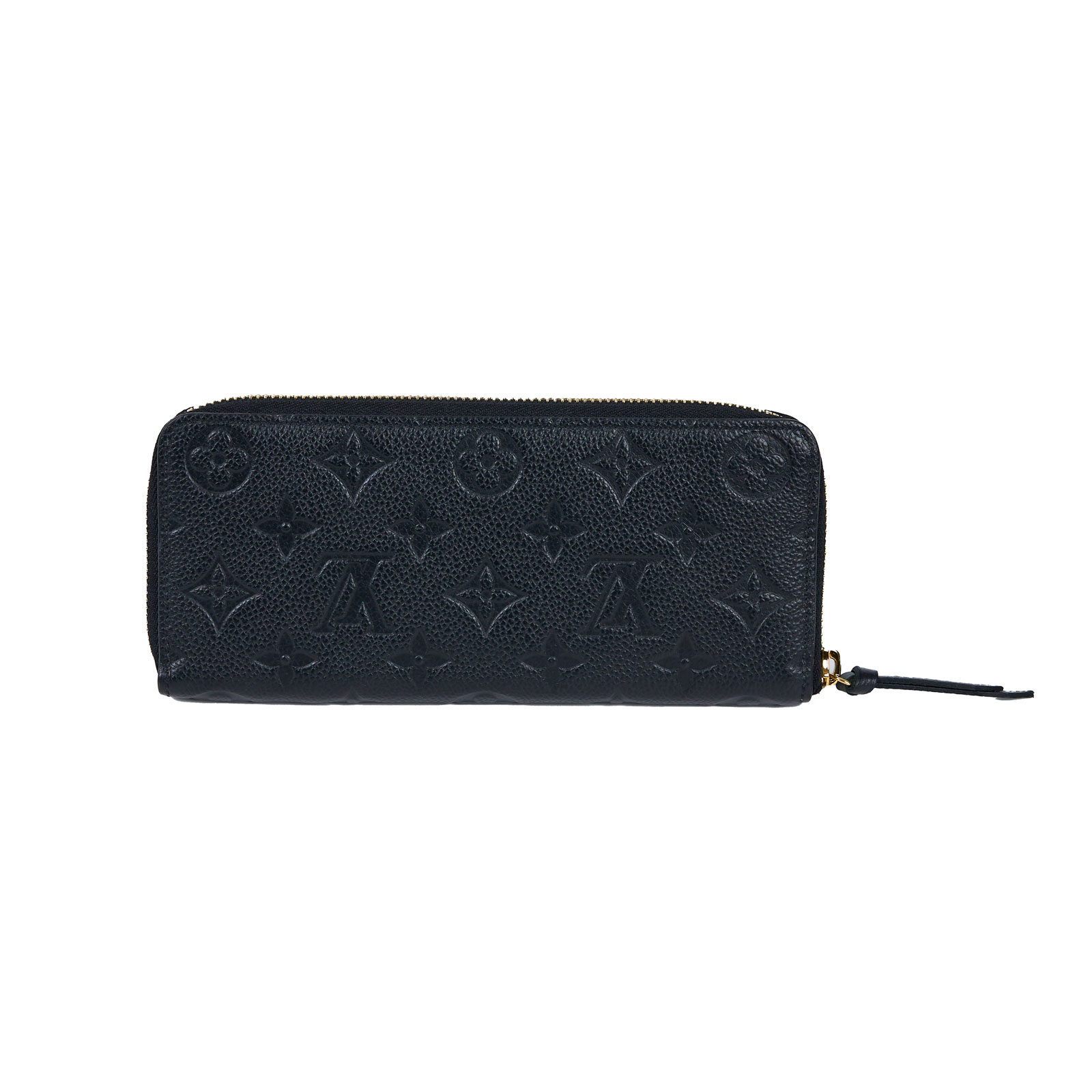 路易威登 LOUIS VUITTON Clémence 錢包 拉鍊 長夾 Empreinte 壓花牛皮 黑色 M60171 晶片款  防塵袋/原廠盒子/購買證明影本