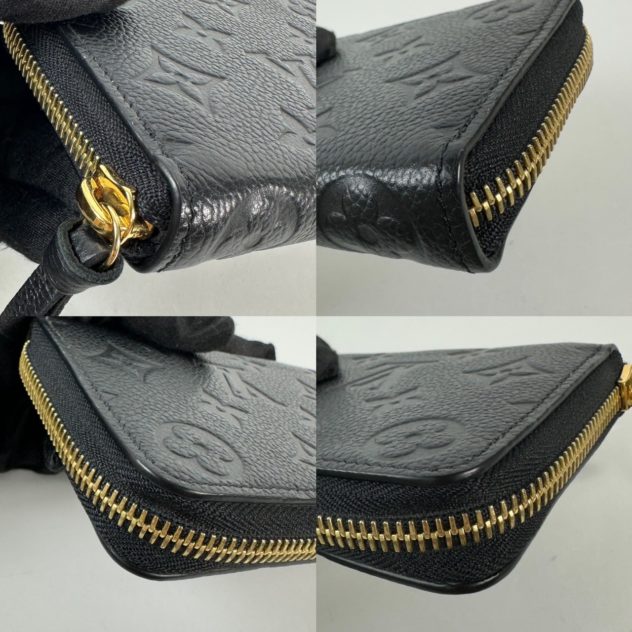 路易威登 LOUIS VUITTON Clémence 錢包 拉鍊 長夾 Empreinte 壓花牛皮 黑色 M60171 晶片款  防塵袋/原廠盒子/購買證明影本