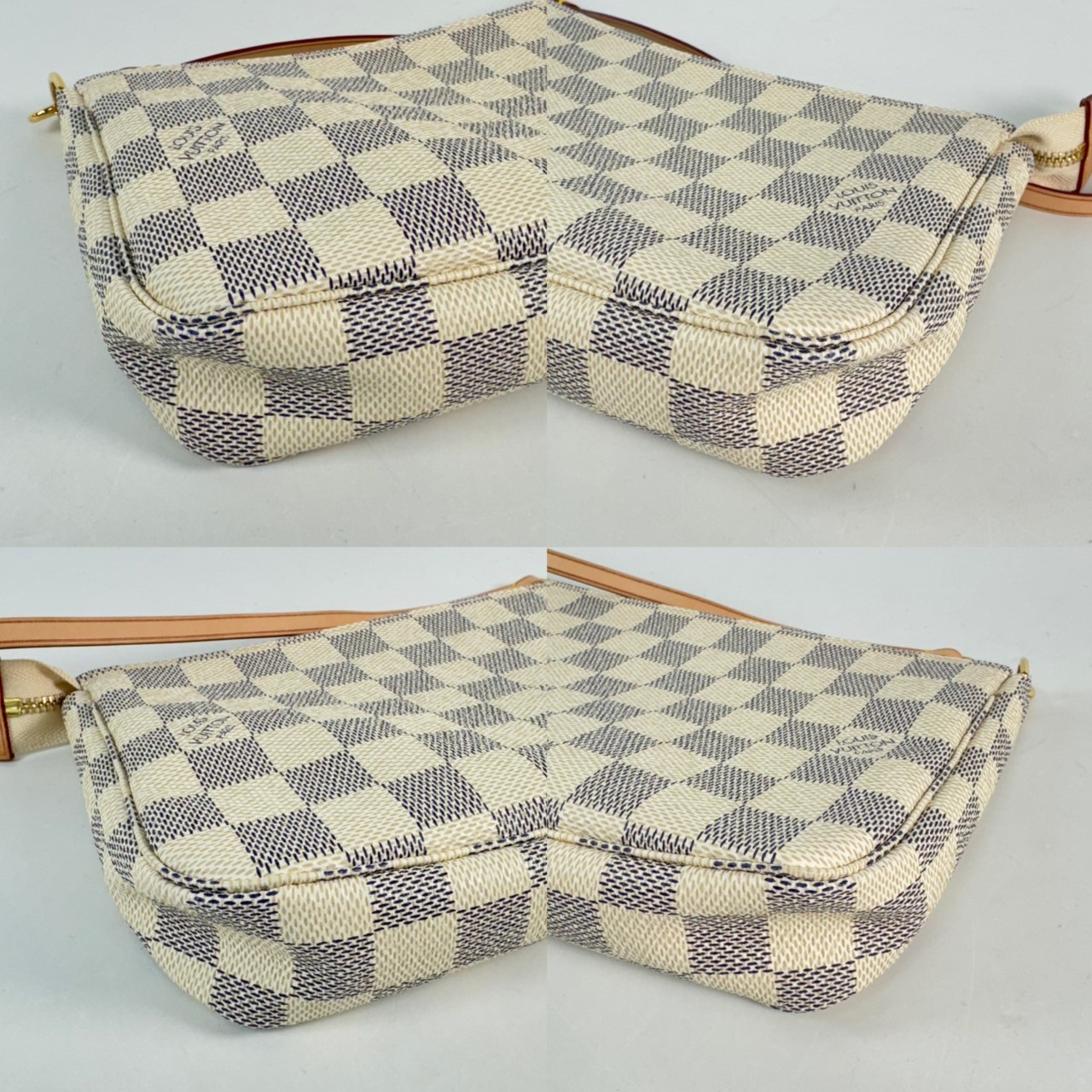 路易威登 LOUIS VUITTON Pochette Accessoires 單肩 手提包 N51986 白棋盤手提包 原廠盒子/防塵袋