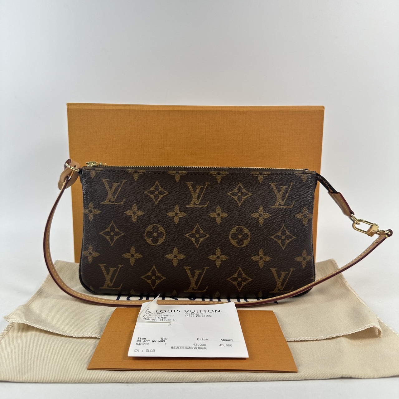 路易威登 LOUIS VUITTON Monogram 經典帆布 手提 肩背 麻將包 M40712 晶片款 原花麻將包 原廠盒子/防塵袋/購買證明