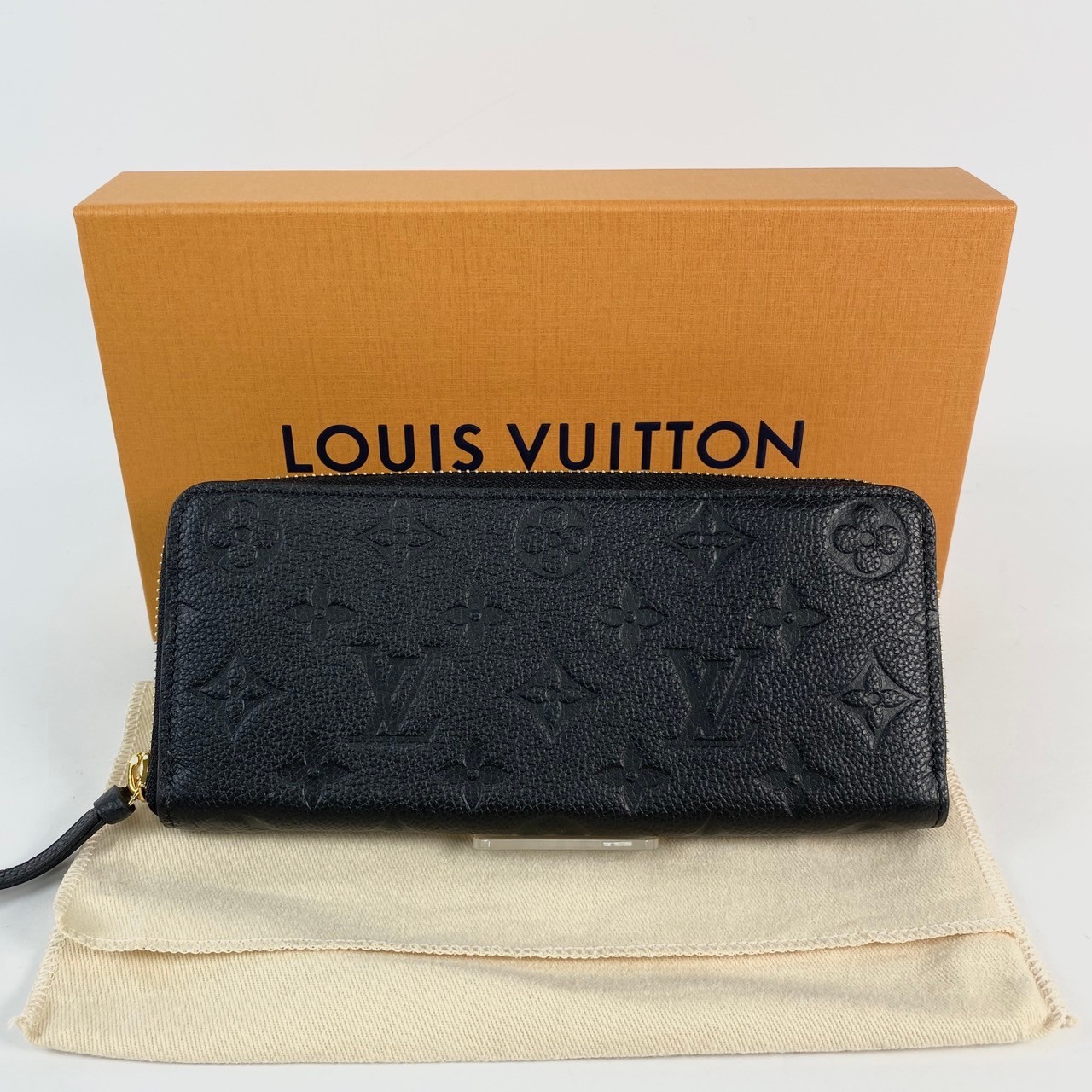 路易威登 LOUIS VUITTON Clémence 錢包 拉鍊 長夾 Empreinte 壓花牛皮 黑色 M60171 晶片款  原廠盒子/防塵袋