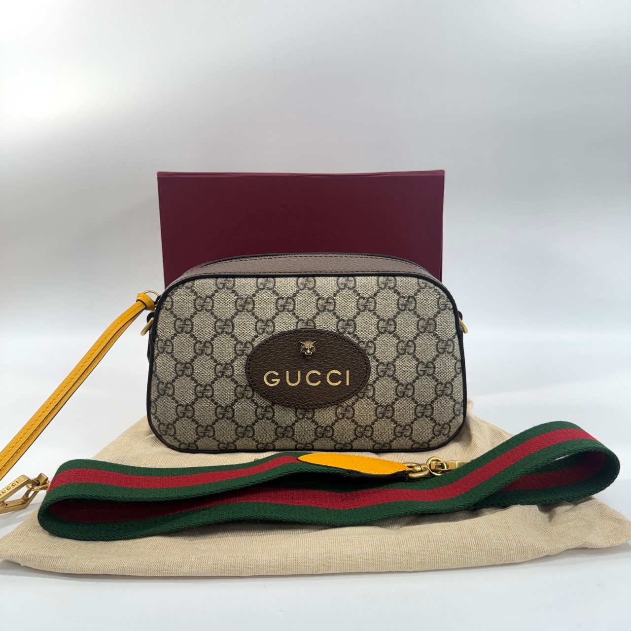 古馳 GUCCI GG 郵差袋 小型 476466 虎頭相機包 防塵袋/原廠盒子