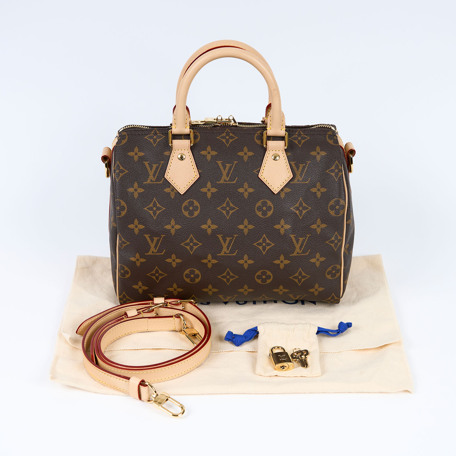 路易威登 LOUIS VUITTON Speedy Bandoulière 25  波士頓包 手提包 經典帆布 M46977 晶片款  防塵袋/鎖組