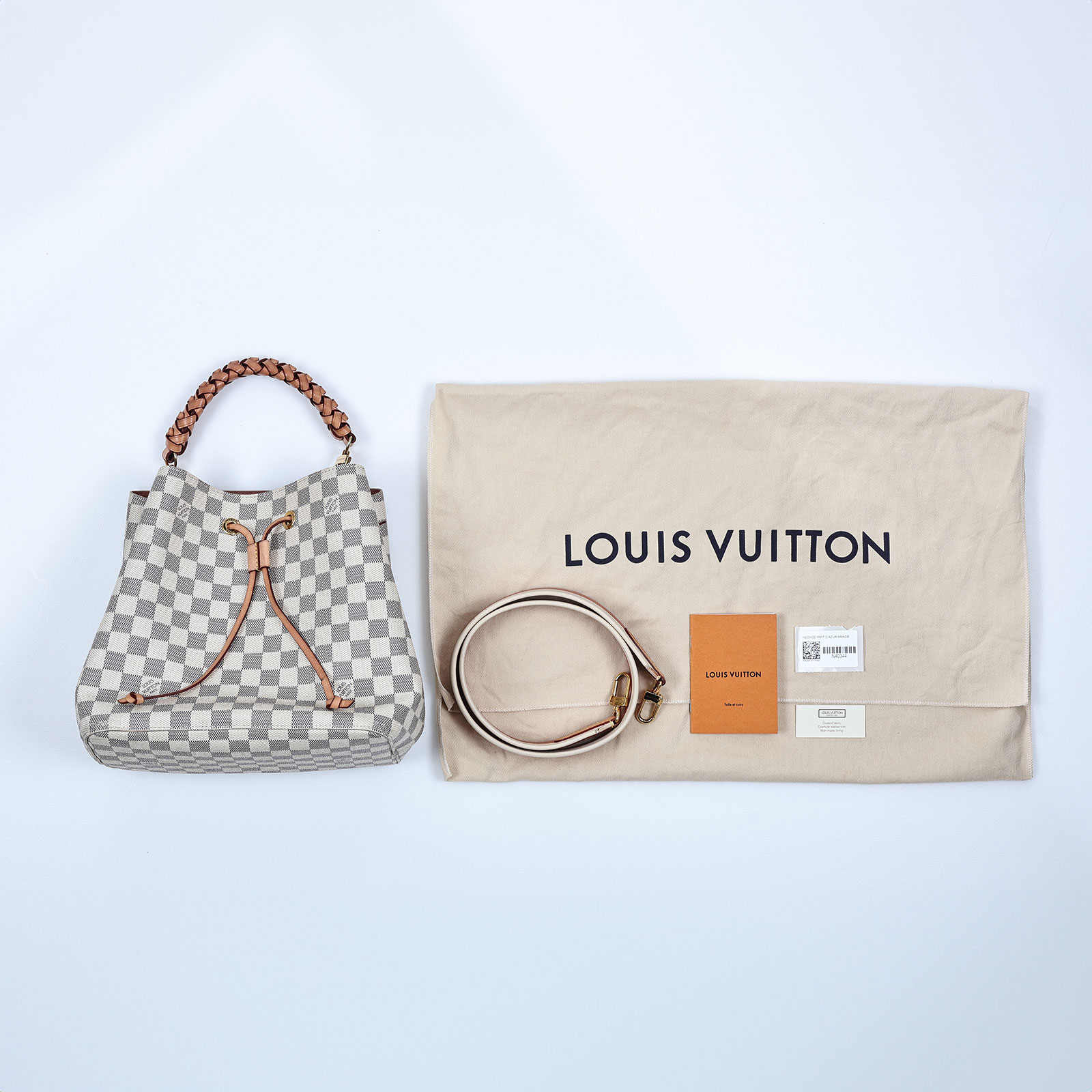 路易威登 LOUIS VUITTON NéoNoé MM手提 肩背包 白棋盤格 N40344 白棋盤NEONOE MM 防塵袋