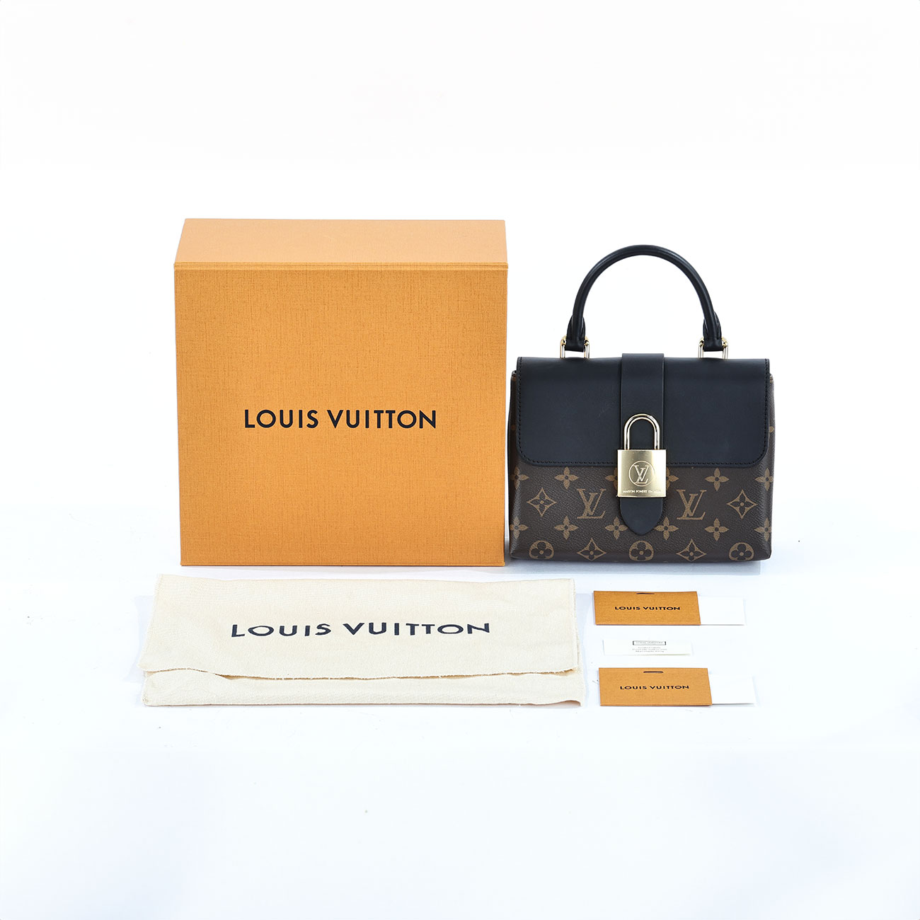 路易威登 LOUIS VUITTON Locky BB 手提包 黑色 M44141 晶片款 原花Locky BB 原廠盒子/防塵袋/背帶