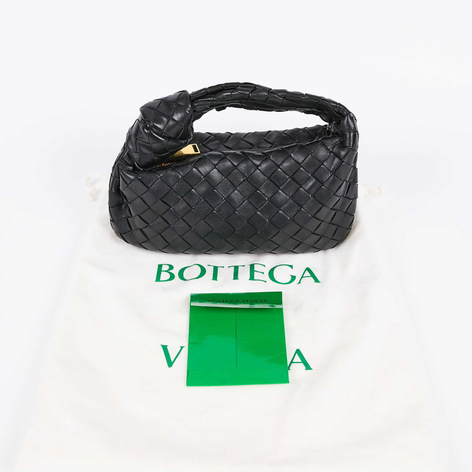寶緹嘉 BOTTEGA VENETA Mini Jodie 手提包 651876 黑色羊皮編織MINI Jodie手提包 防塵袋