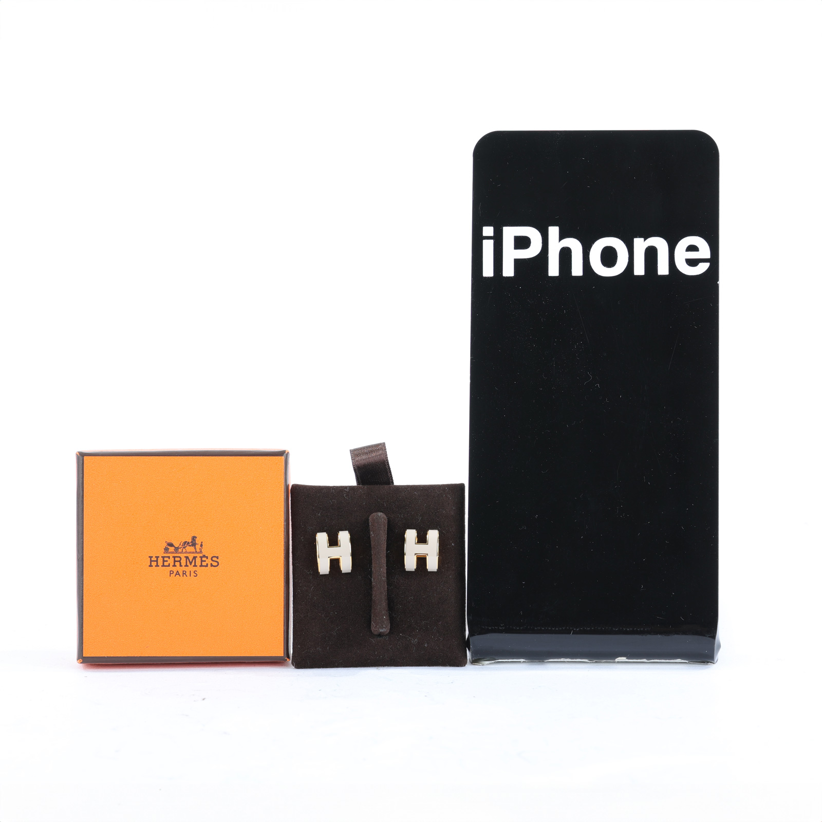 愛馬仕 Hermès Mini Pop H 耳釘 POPHE ST1128 栗子灰 H耳環 原廠盒子