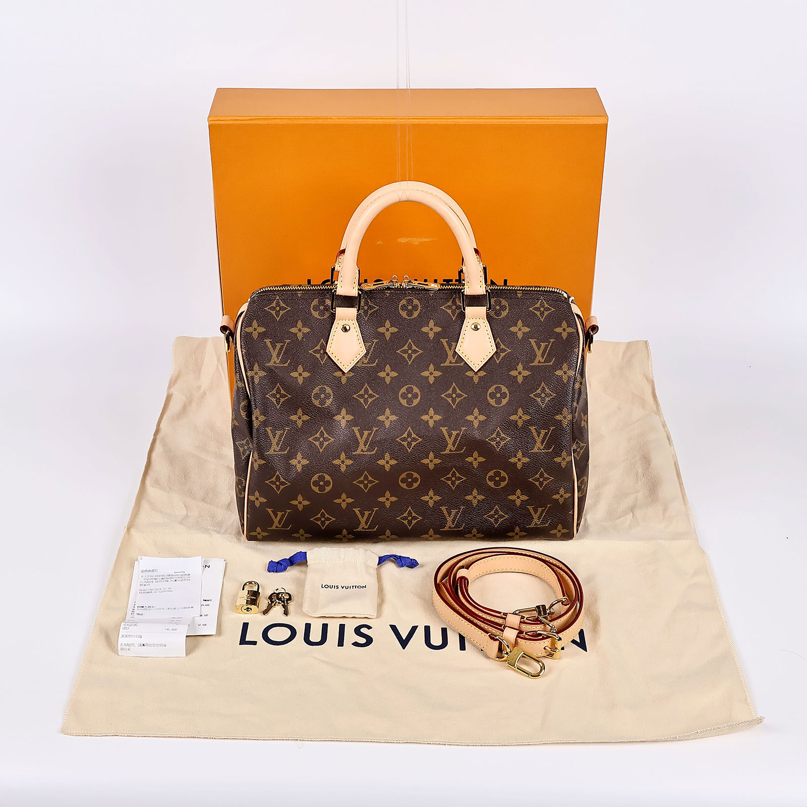 路易威登 LOUIS VUITTON Speedy Bandoulière 30 波士頓包 手提包 經典帆布 M46980 晶片款  原廠盒子/防塵袋/購買證明