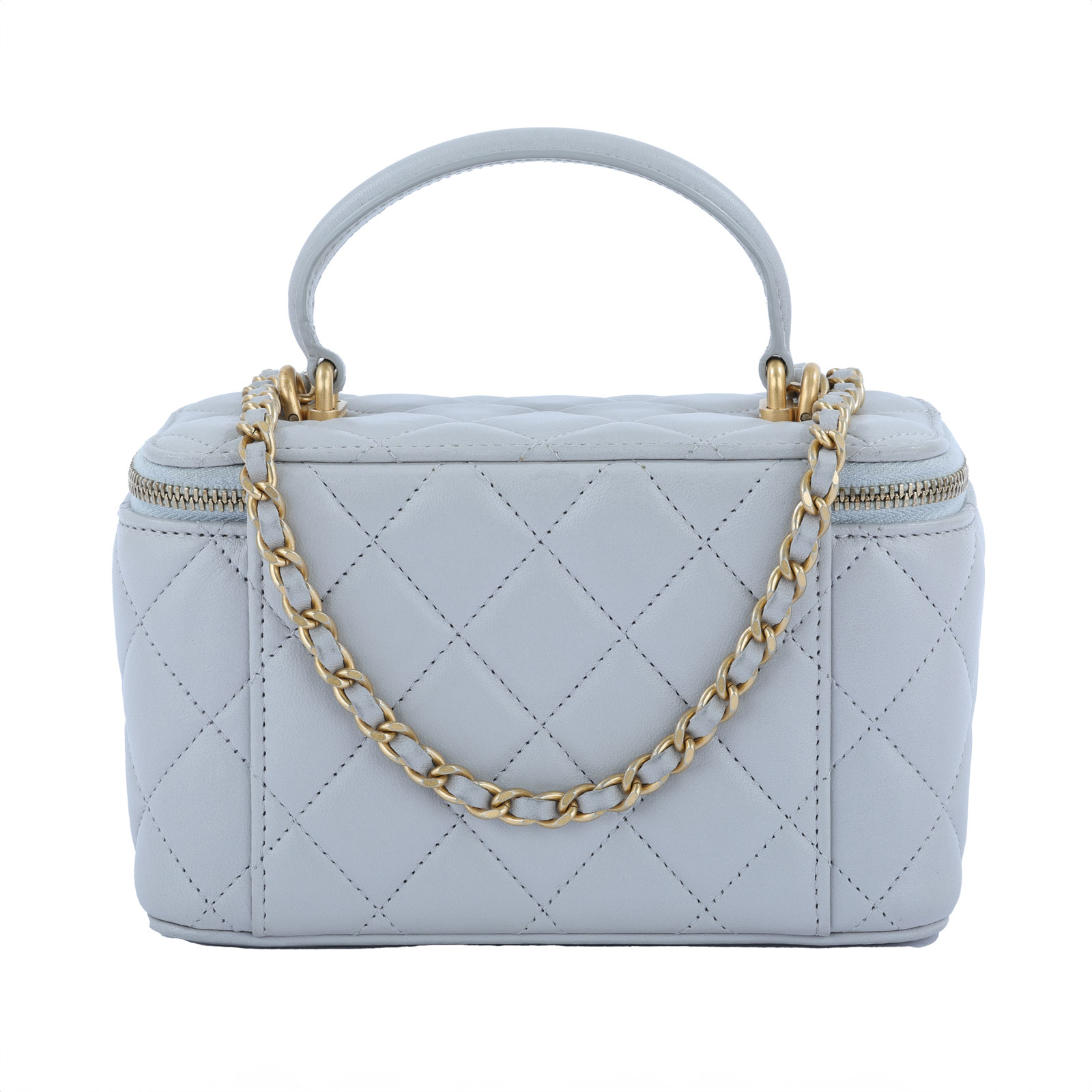 香奈兒 CHANEL Vanity Case 化妝箱 AP2199 31開灰金羊VANITY CASE化妝包 原廠盒子/防塵袋/購買證明