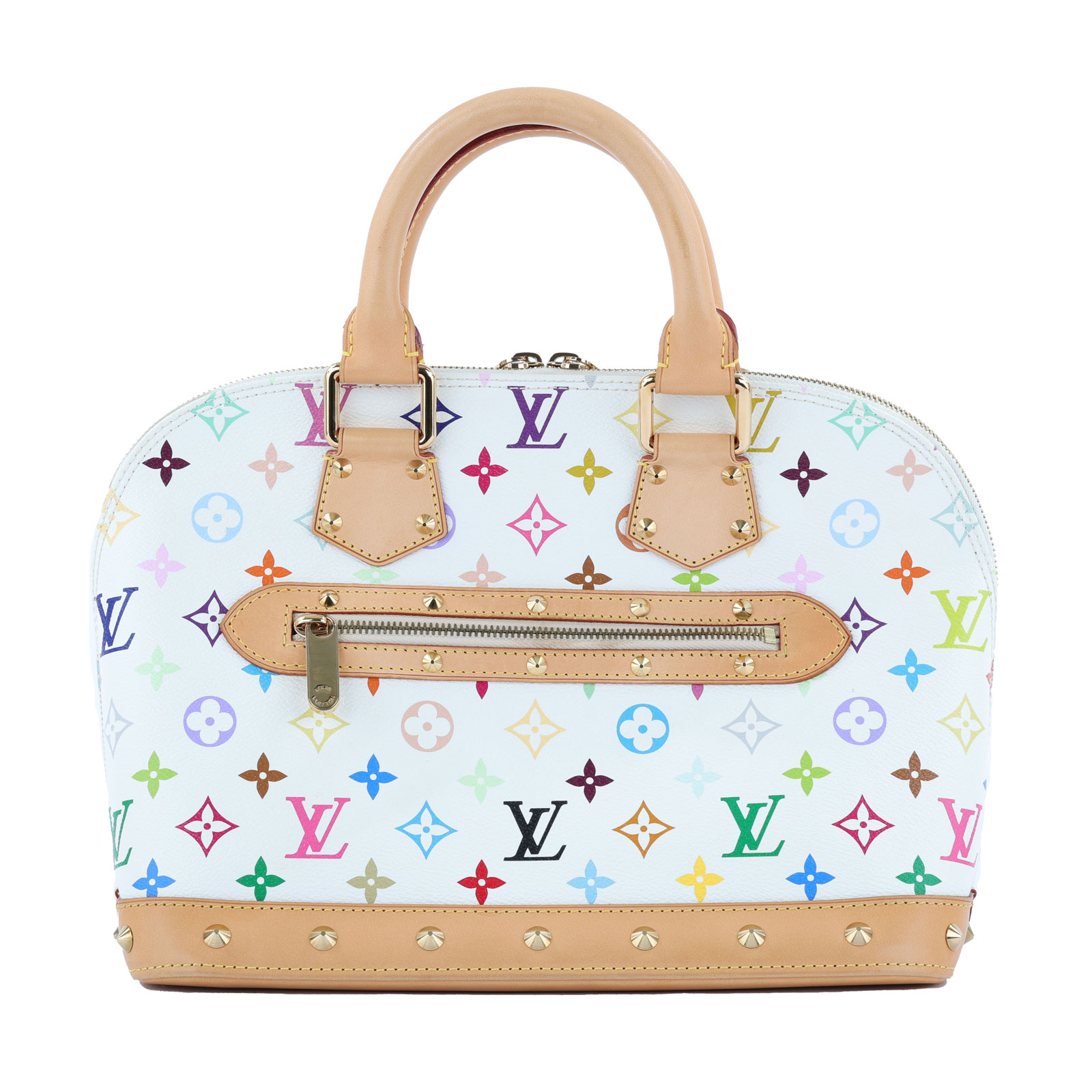路易威登 LOUIS VUITTON Alma PM 村上隆 斜背 貝殼包  M92647 ☆村上隆MULTICOLORE 白彩ALM 防塵袋