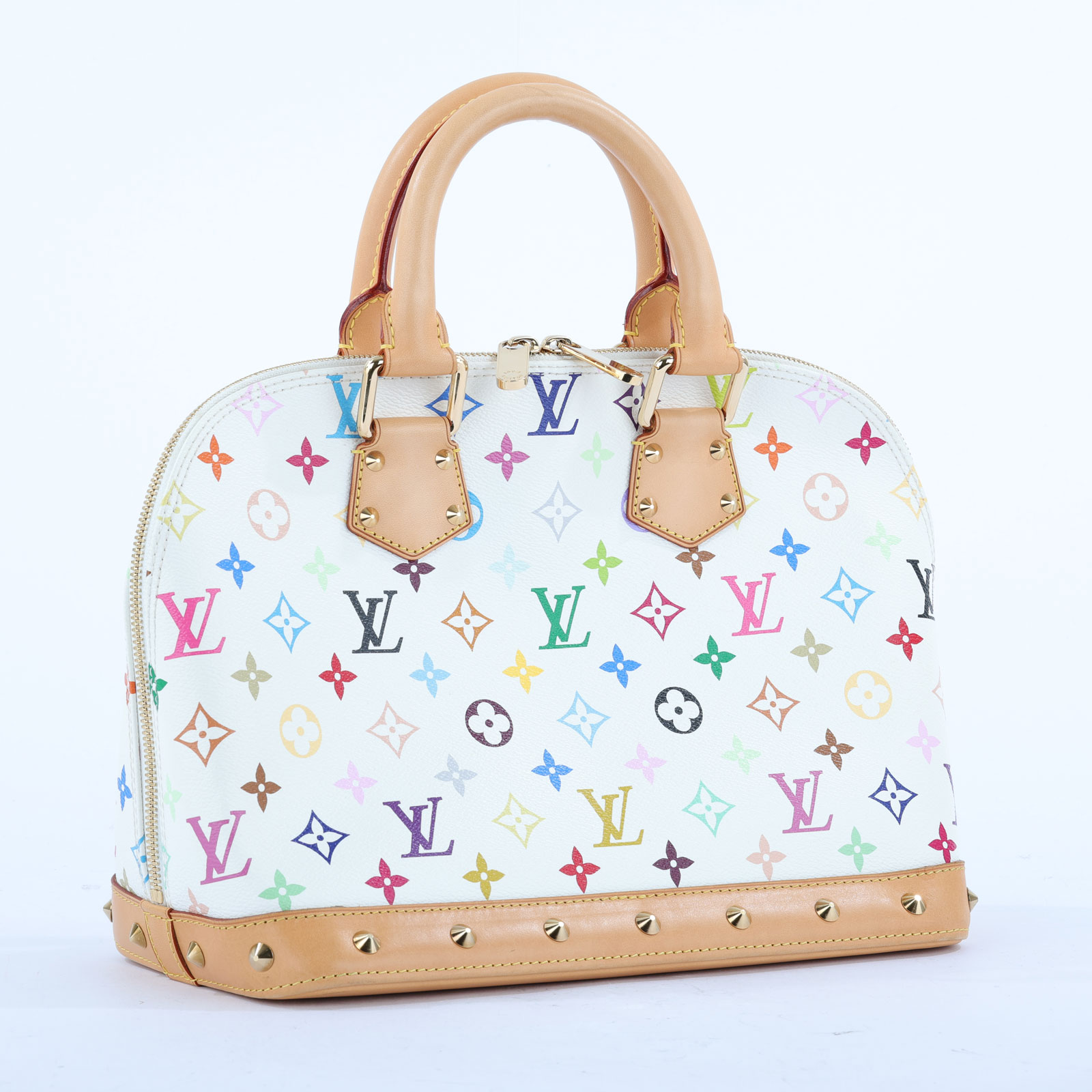 路易威登 LOUIS VUITTON Alma PM 村上隆 斜背 貝殼包  M92647 ☆村上隆MULTICOLORE 白彩ALM 防塵袋