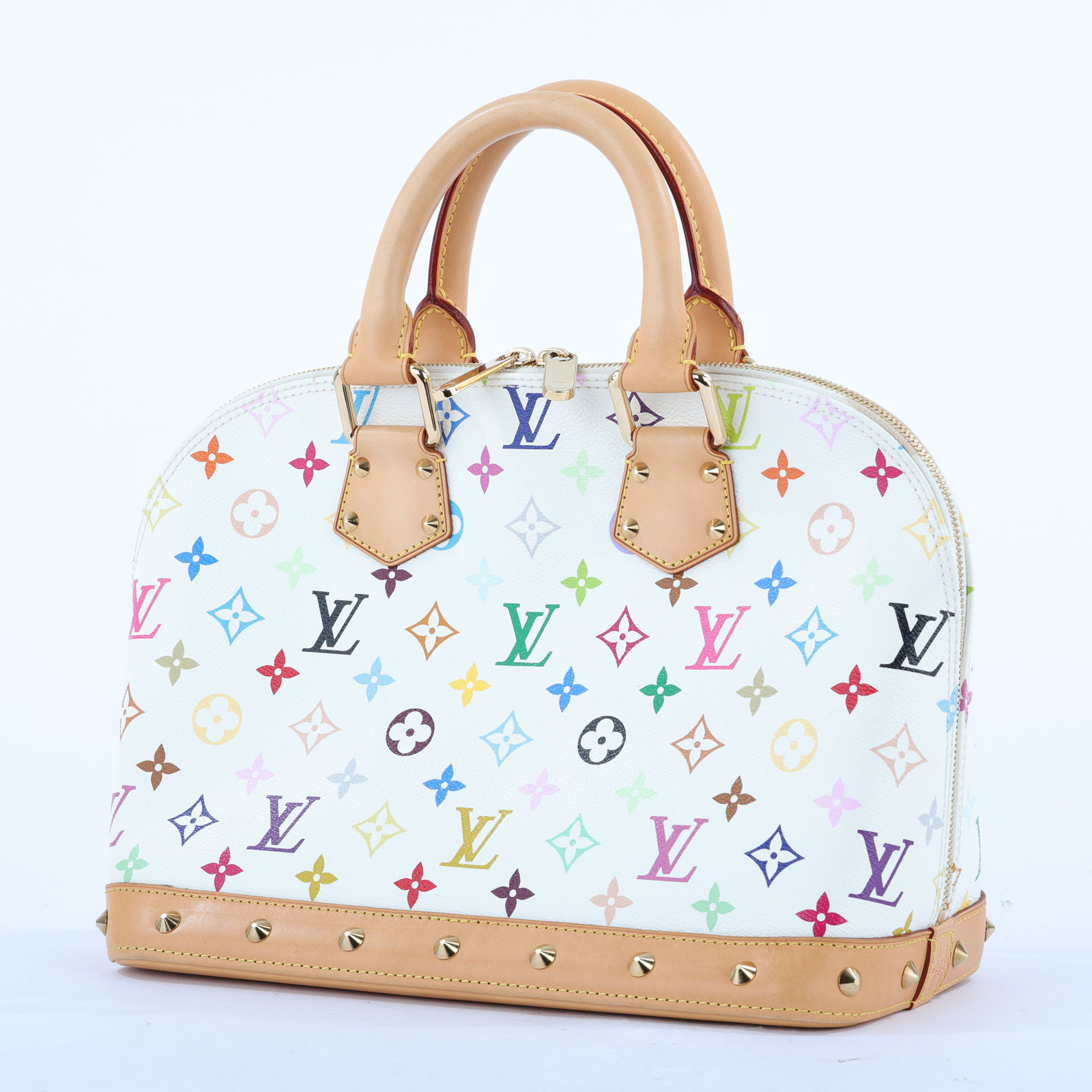 路易威登 LOUIS VUITTON Alma PM 村上隆 斜背 貝殼包  M92647 ☆村上隆MULTICOLORE 白彩ALM 防塵袋