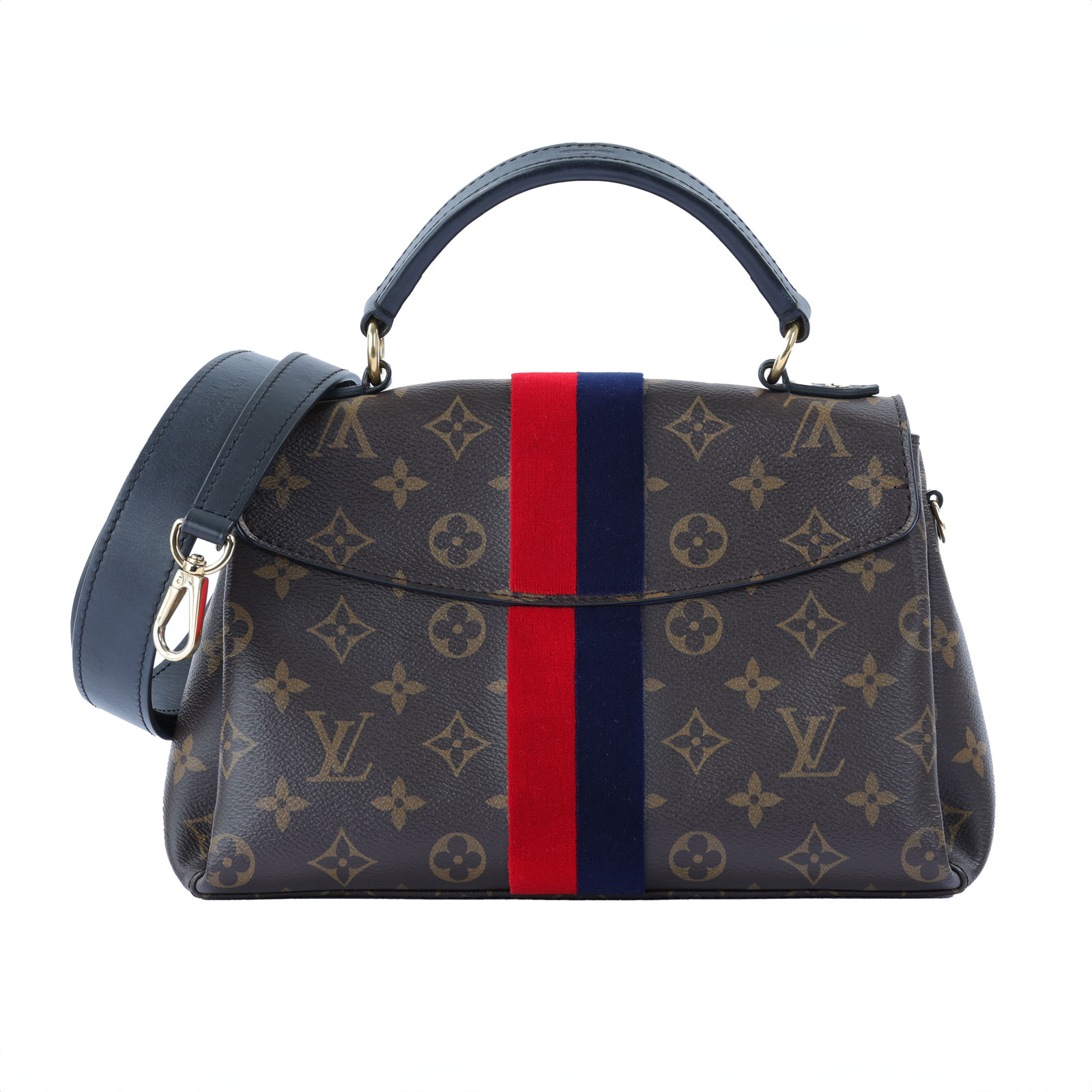 路易威登 LOUIS VUITTON Georges BB 手提包 M43867 晶片款 棕色原花藍紅 Georges BB 2WAY 原廠盒子