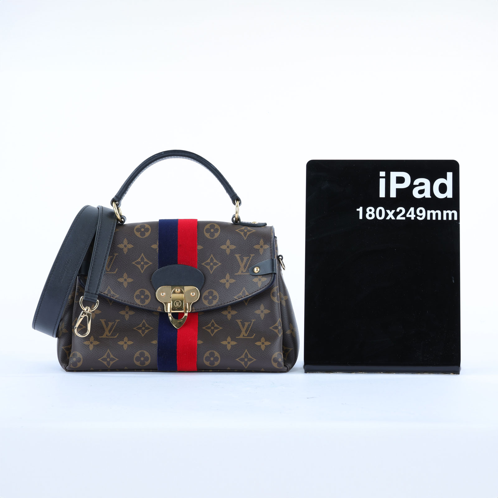路易威登 LOUIS VUITTON Georges BB 手提包 M43867 晶片款 棕色原花藍紅 Georges BB 2WAY 原廠盒子