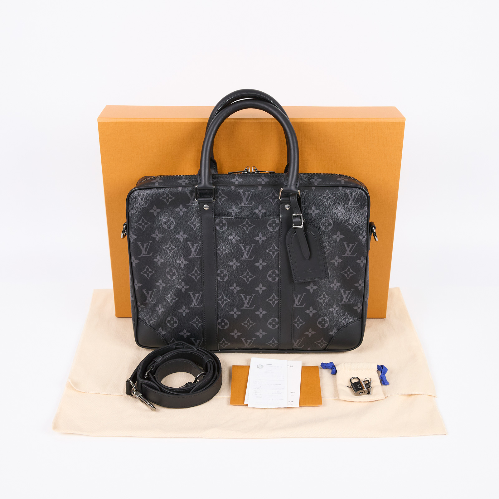 路易威登 LOUIS VUITTON Porte Documents Voyage PM 公事包 M46457 晶片款  原廠盒子/防塵袋/鎖組/購買證明