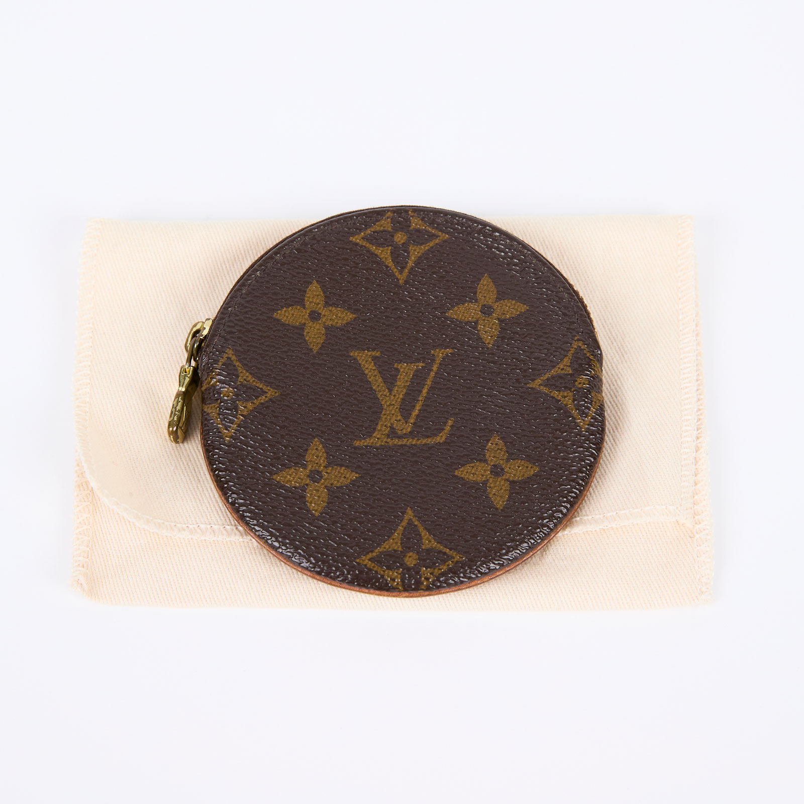 路易威登 LOUIS VUITTON 圓形零錢包 經典帆布 M61926 原花圓形零錢包 防塵袋