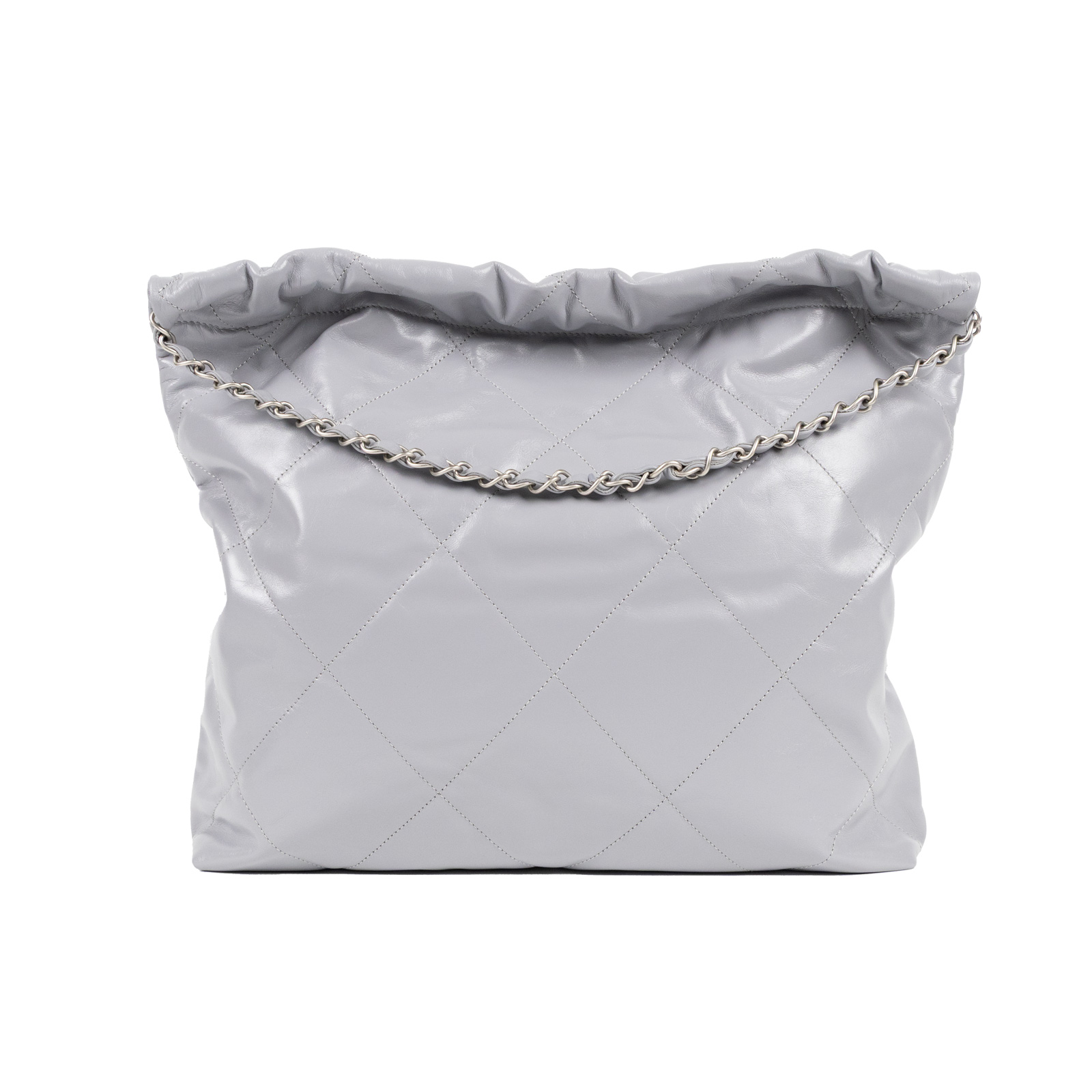 香奈兒 CHANEL 22 中型 束口包 AS3261 晶片款 灰CHANEL22 包 中號 內袋