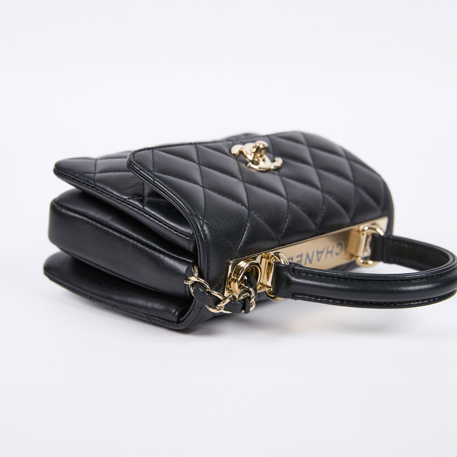 香奈兒 CHANEL Trendy CC 迷你 手把 口蓋包 AS4654 晶片款 黑羊TRENDY CC MINI 防塵袋
