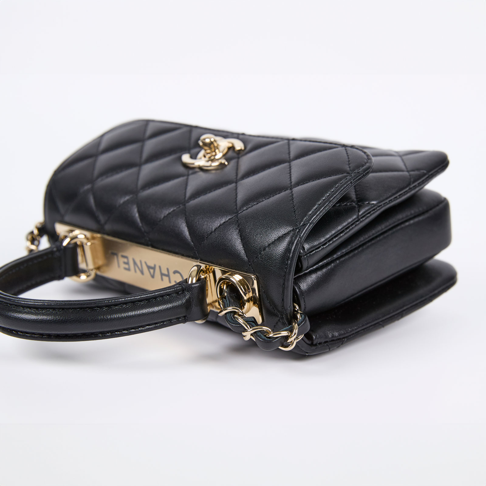 香奈兒 CHANEL Trendy CC 迷你 手把 口蓋包 AS4654 晶片款 黑羊TRENDY CC MINI 防塵袋