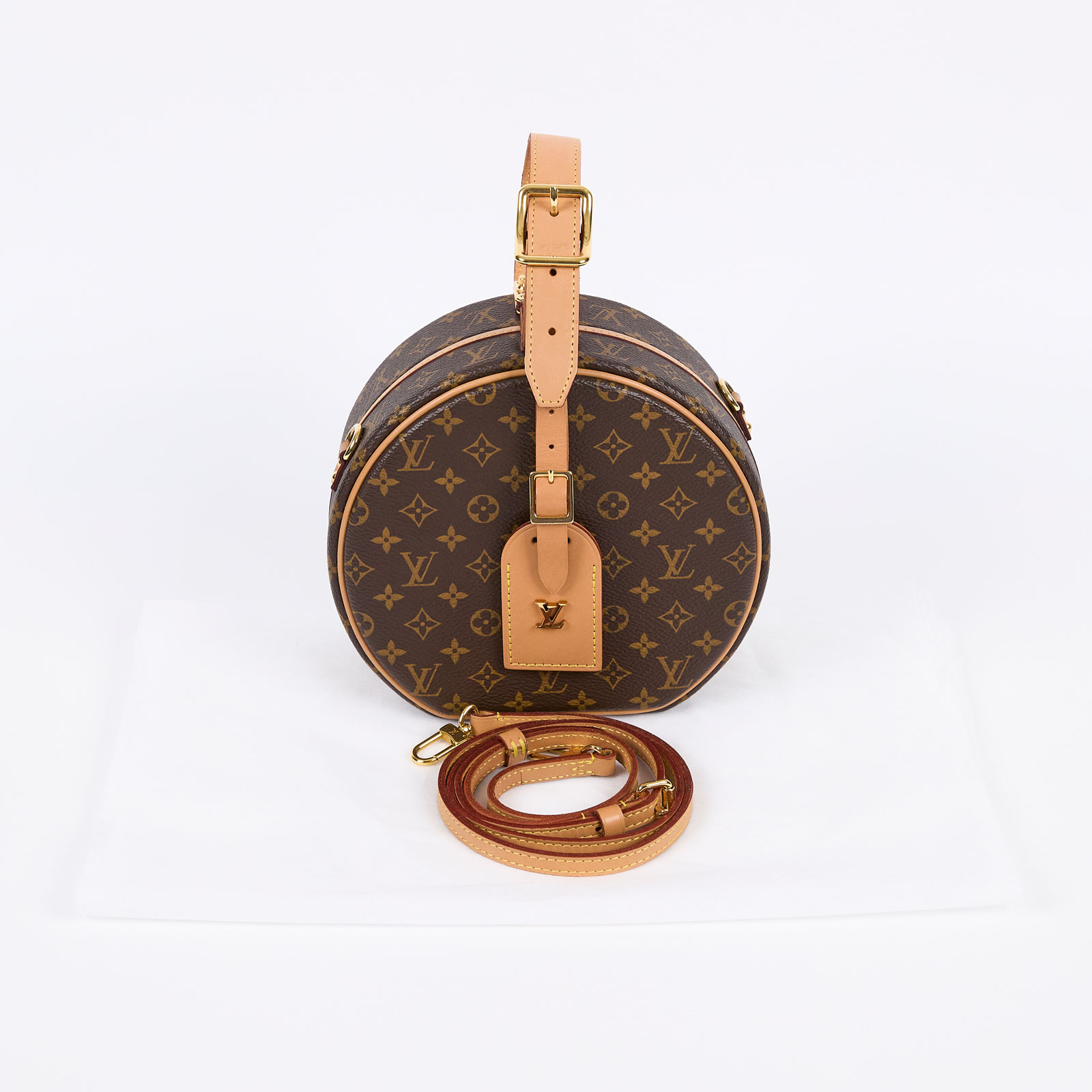 路易威登 LOUIS VUITTON Petite Boite Chapeau 帆布 手提 斜背包 M43514 晶片款  背帶
