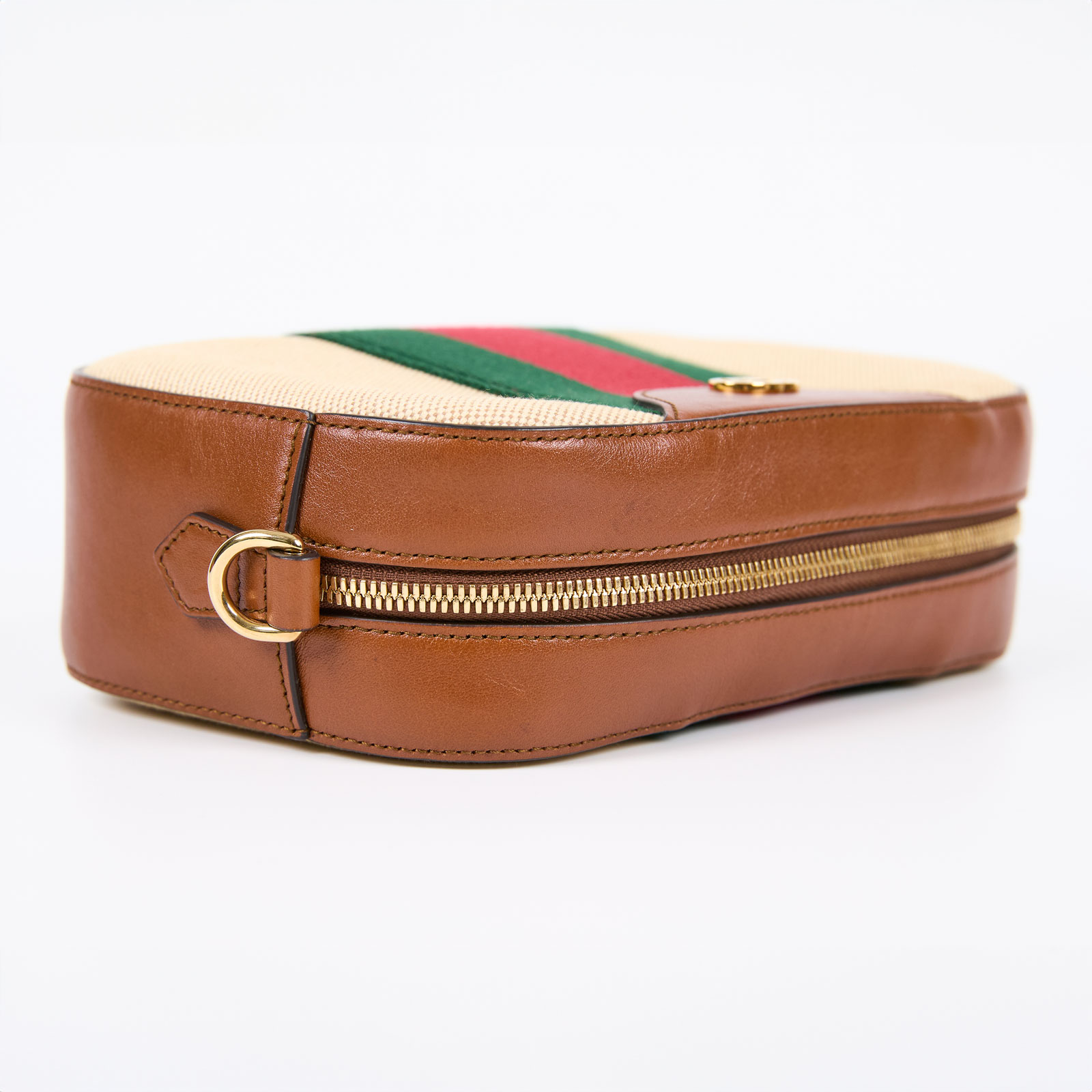 古馳 GUCCI Towards Summer Vintage 帆布肩背包 575073 咖啡帆布相機包 防塵袋/購買證明
