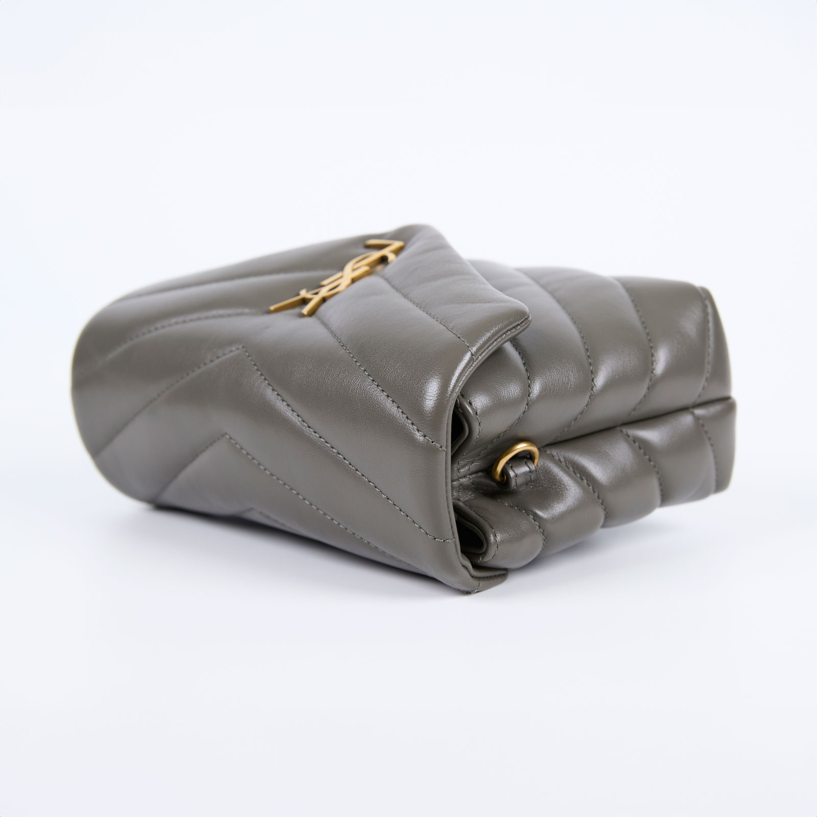 聖羅蘭 YSL SAINT LAURENT Loulou 絎縫 皮革 TOY 手袋 678401DV706 灰綠LOU LOU TOY 防塵袋