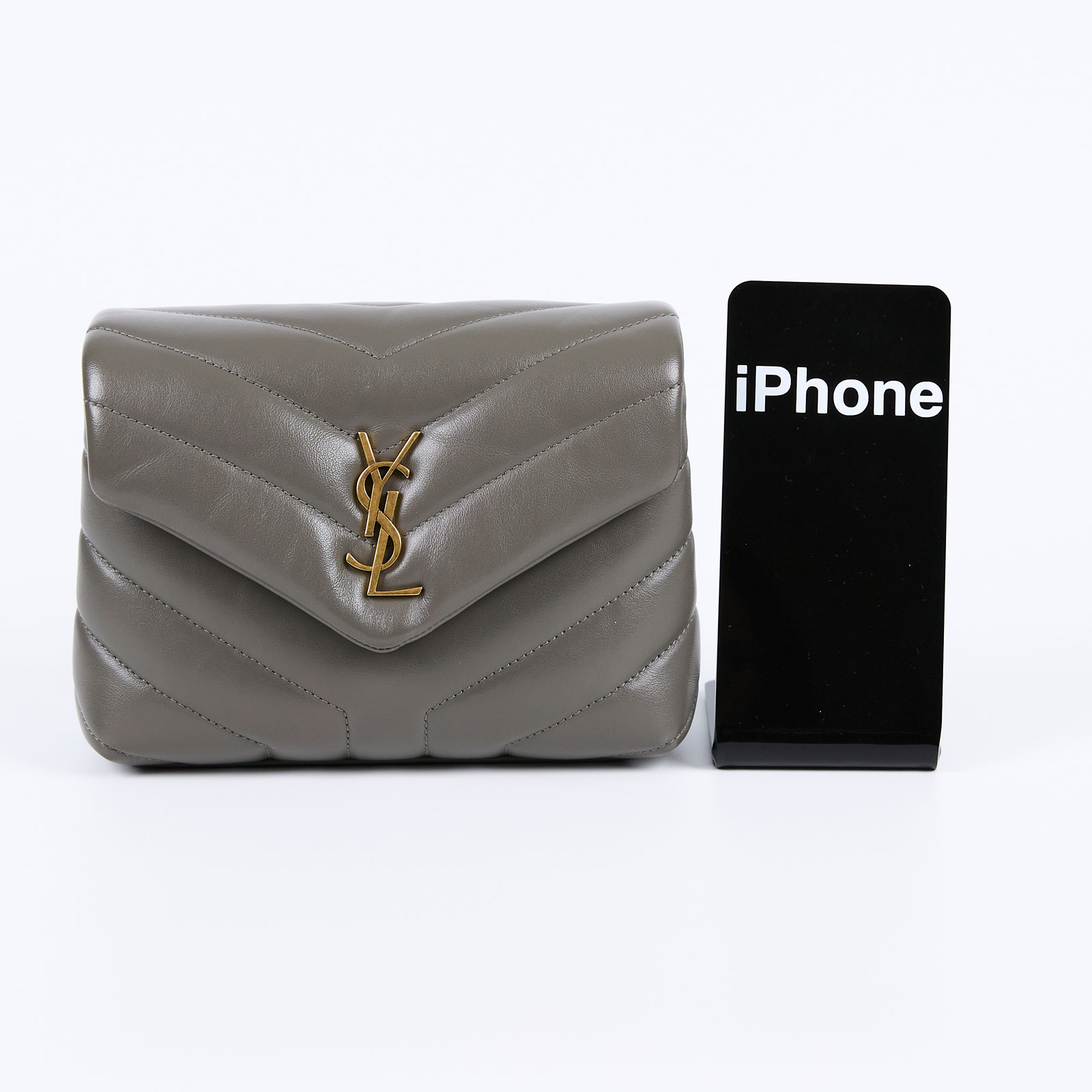聖羅蘭 YSL SAINT LAURENT Loulou 絎縫 皮革 TOY 手袋 678401DV706 灰綠LOU LOU TOY 防塵袋