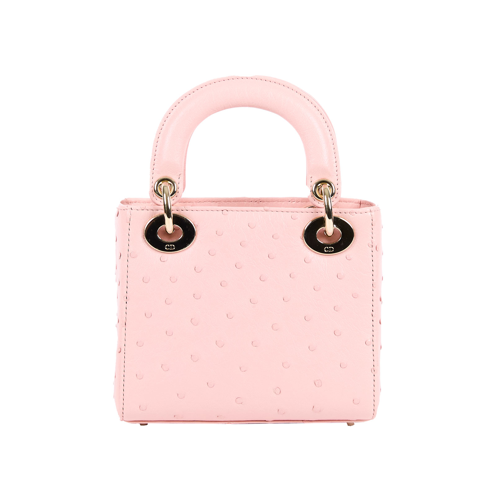 迪奧 CHRISTIAN DIOR Lady Dior 迷你 手提 肩背包 M0505OOCC 粉色鴕鳥皮MINI LADY DIOR 保證卡/防塵袋/購買證明
