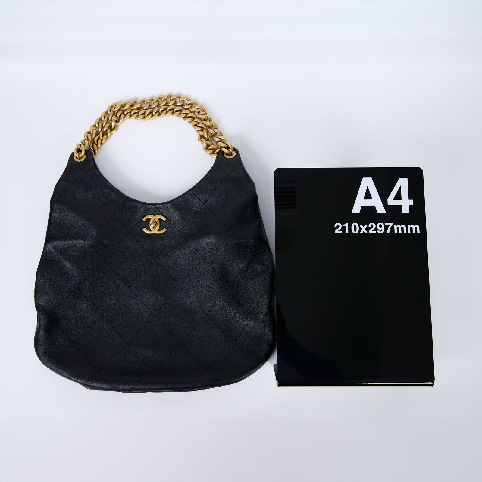 香奈兒 CHANEL Hobo 手提 腋下包 AS3127 晶片款 黑金羊鍊條HOBO 購買證明