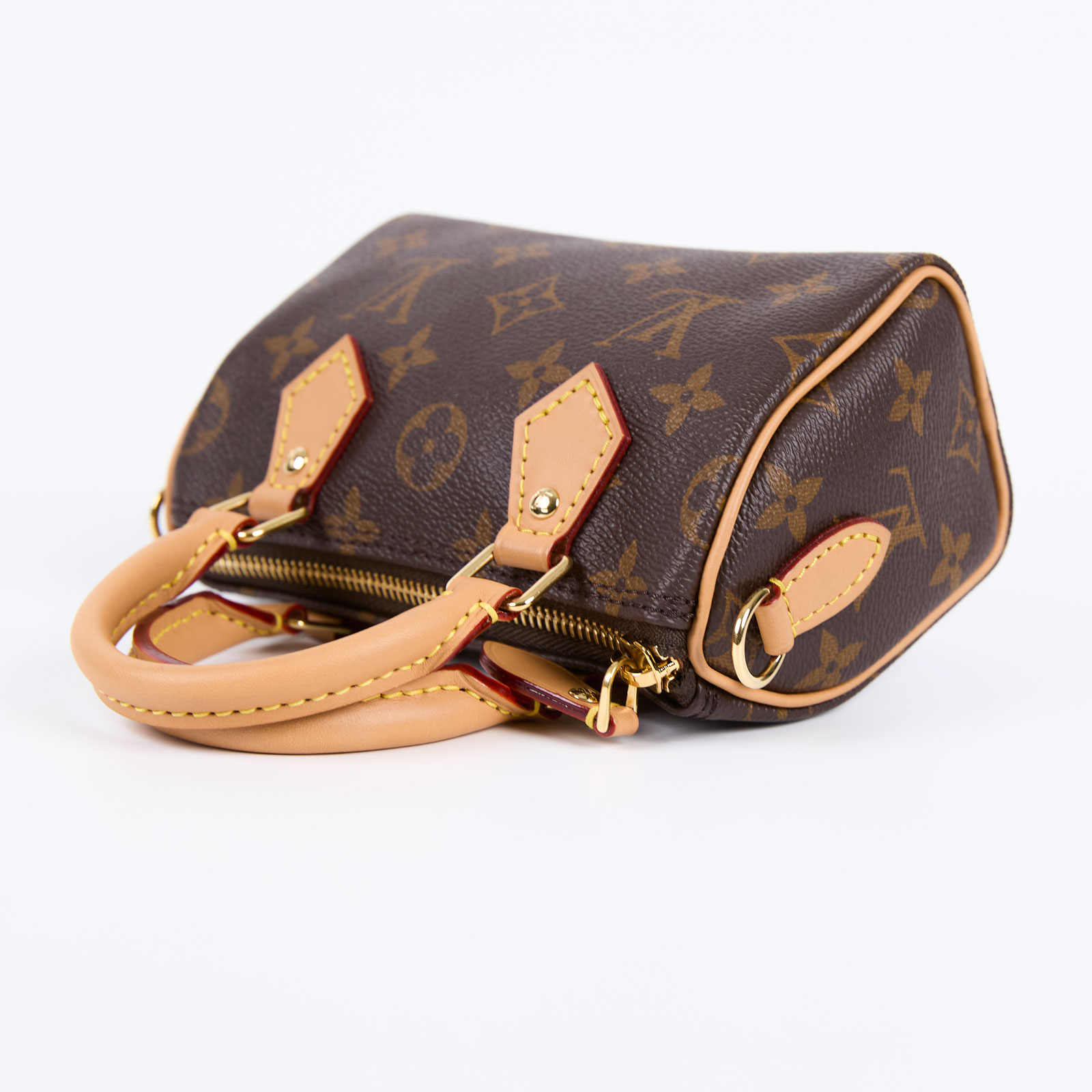 路易威登 LOUIS VUITTON Nano Speedy 原花 手提 肩背包 M81085 原花NANO SPEEDY 原廠盒子/防塵袋/背帶