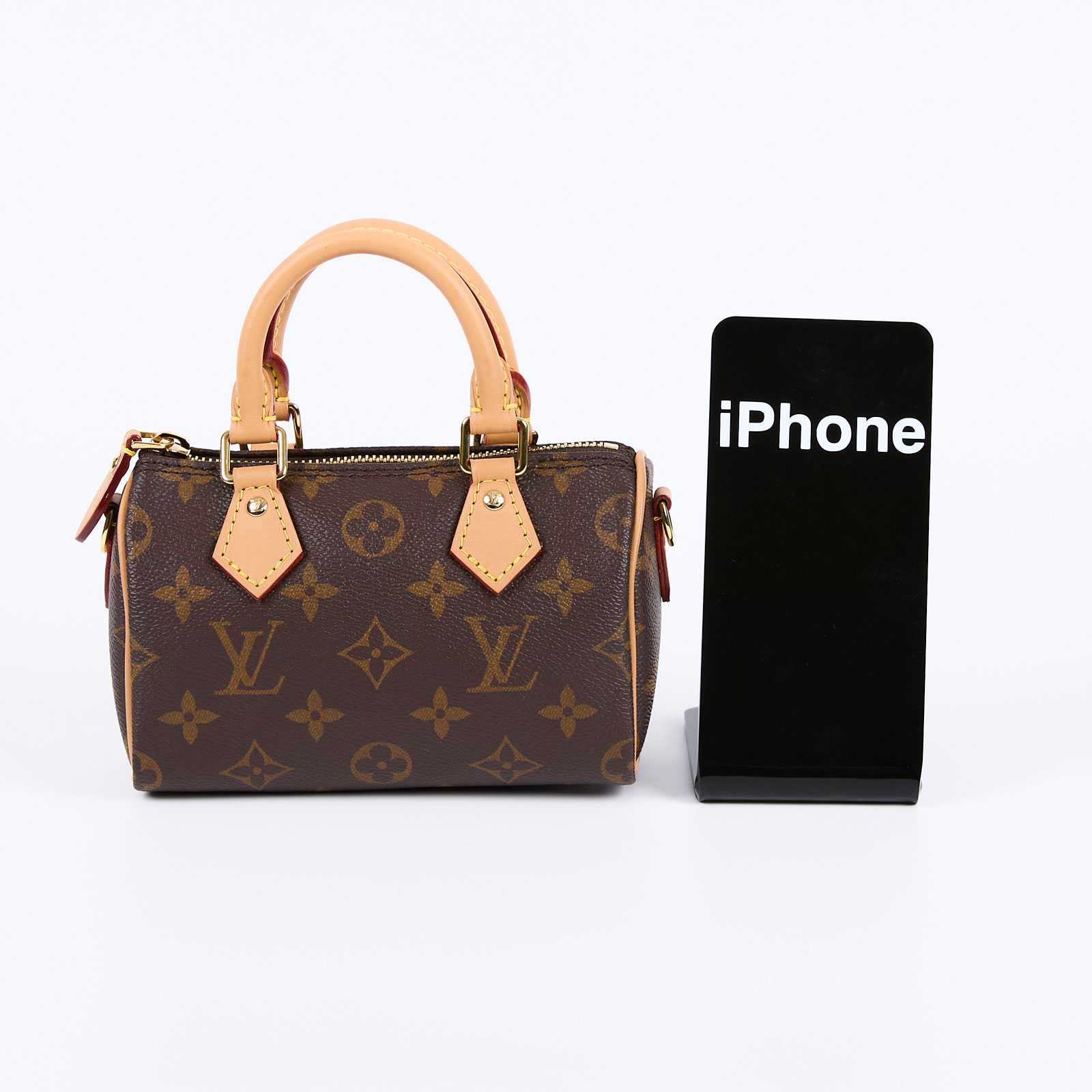 路易威登 LOUIS VUITTON Nano Speedy 原花 手提 肩背包 M81085 原花NANO SPEEDY 原廠盒子/防塵袋/背帶