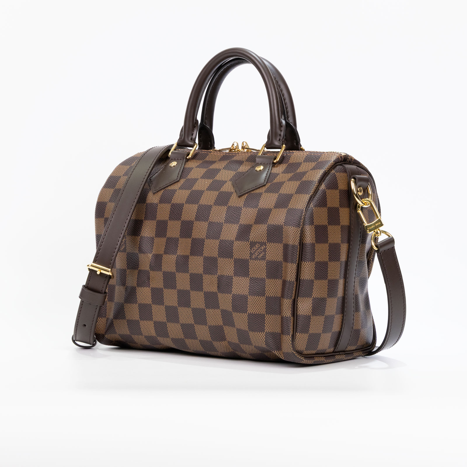 路易威登 LOUIS VUITTON Speedy Bandoulière  25 棕棋盤 手提 斜背 波士頓包 N41368 晶片款  原廠盒子/防塵袋/背帶/鎖組