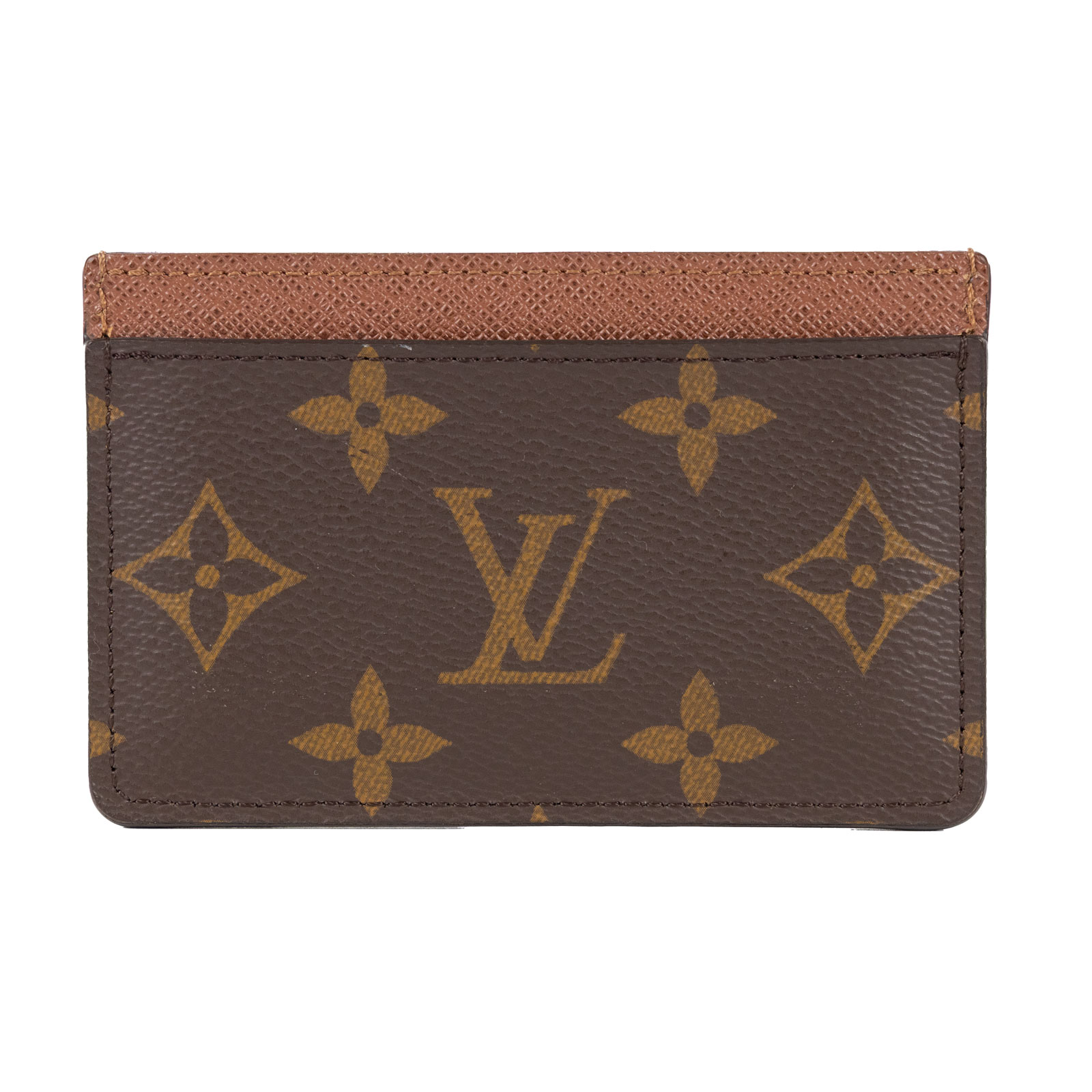 路易威登 LOUIS VUITTON 卡片套 卡夾 Monogram塗層帆布 雅馬邑色 M61733 晶片款 原花雙色深咖卡夾 防塵袋/原廠盒子/購買證明