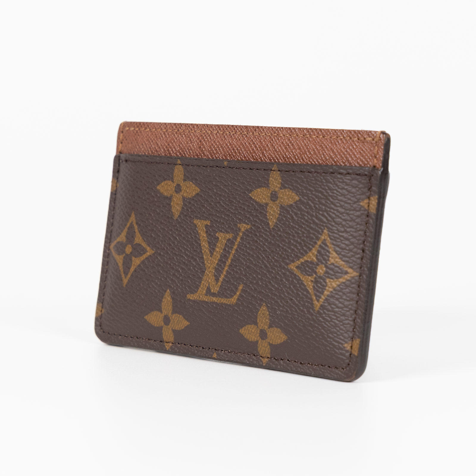 路易威登 LOUIS VUITTON 卡片套 卡夾 Monogram塗層帆布 雅馬邑色 M61733 晶片款 原花雙色深咖卡夾 防塵袋/原廠盒子/購買證明