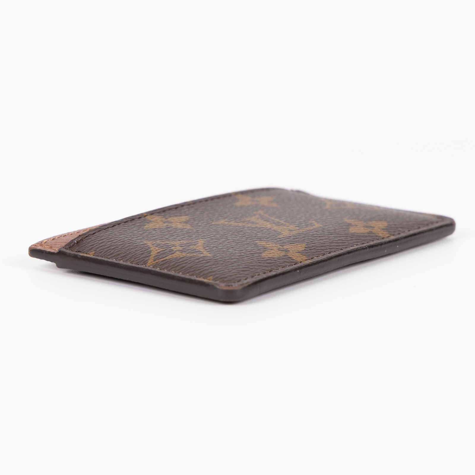 路易威登 LOUIS VUITTON 卡片套 卡夾 Monogram塗層帆布 雅馬邑色 M61733 晶片款 原花雙色深咖卡夾 防塵袋/原廠盒子/購買證明