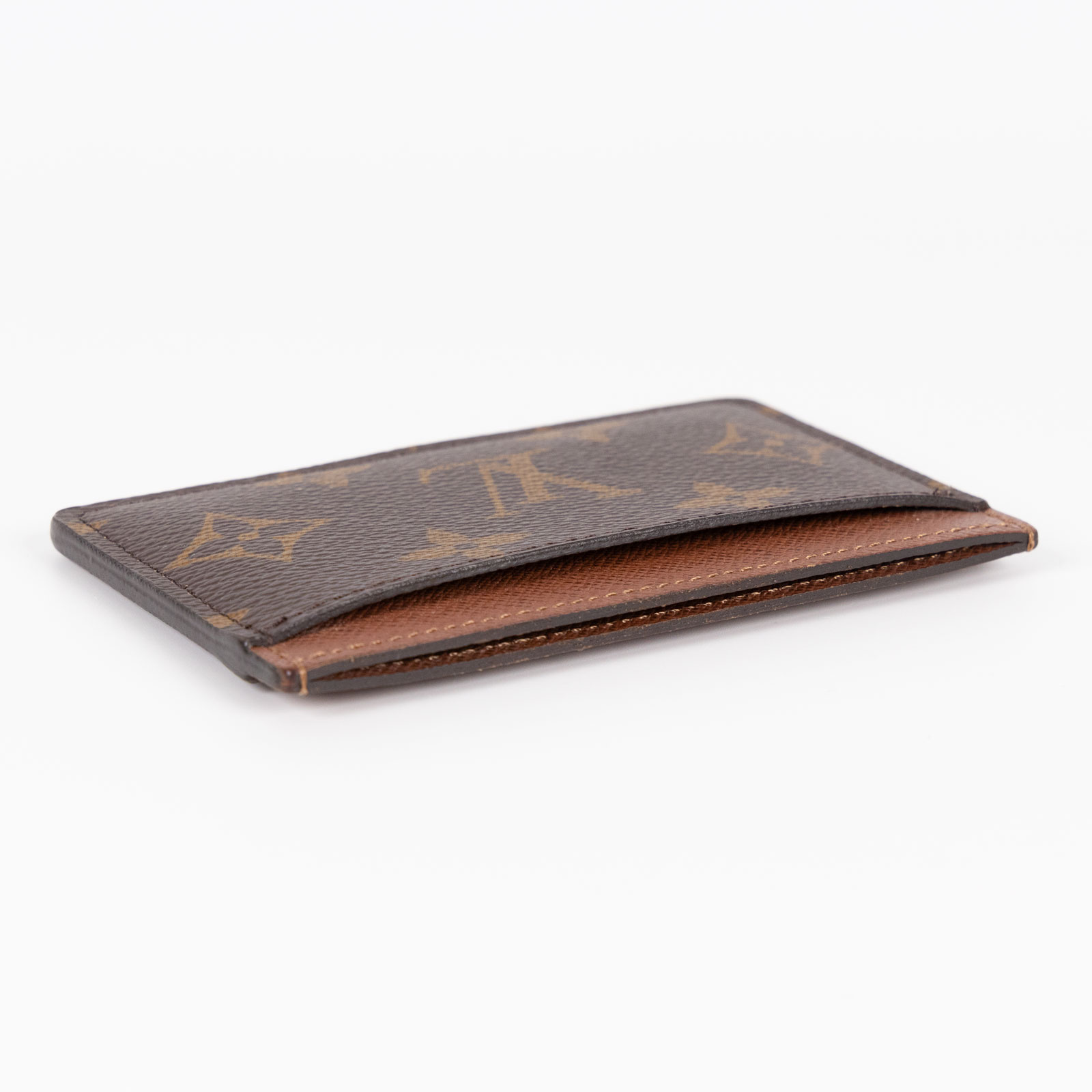 路易威登 LOUIS VUITTON 卡片套 卡夾 Monogram塗層帆布 雅馬邑色 M61733 晶片款 原花雙色深咖卡夾 防塵袋/原廠盒子/購買證明