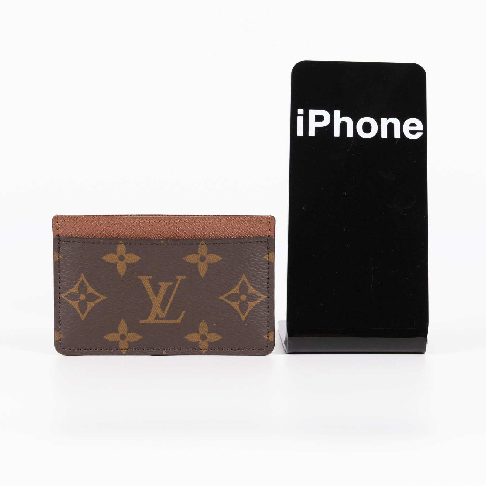 路易威登 LOUIS VUITTON 卡片套 卡夾 Monogram塗層帆布 雅馬邑色 M61733 晶片款 原花雙色深咖卡夾 防塵袋/原廠盒子/購買證明